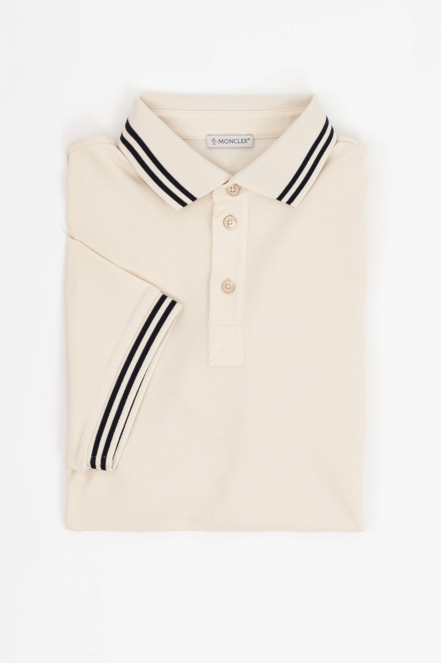 Polo-Shirt mit Streifakzenten n Creme Polo-Shirt mit Streifakzenten n Creme