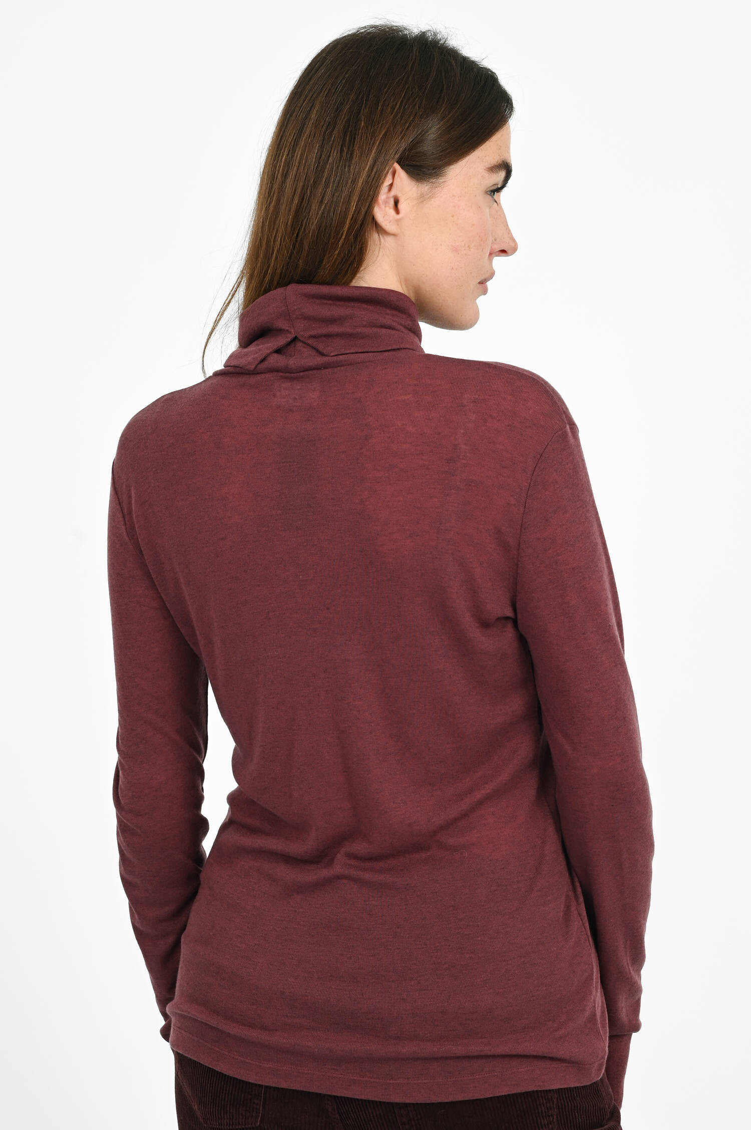 Turtleneck aus Lyocell und Wolle in Dark Raisin Turtleneck aus Lyocell und Wolle in Dark Raisin