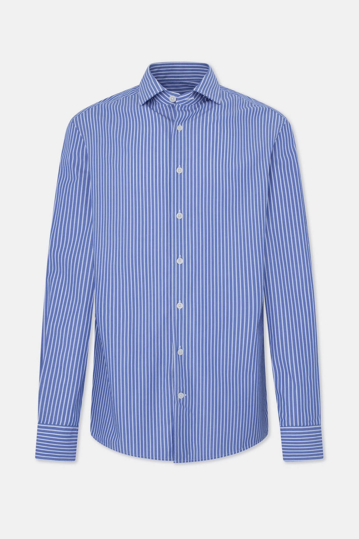 Gestreiftes Hemd aus Baumwolle in Blau/Weiß