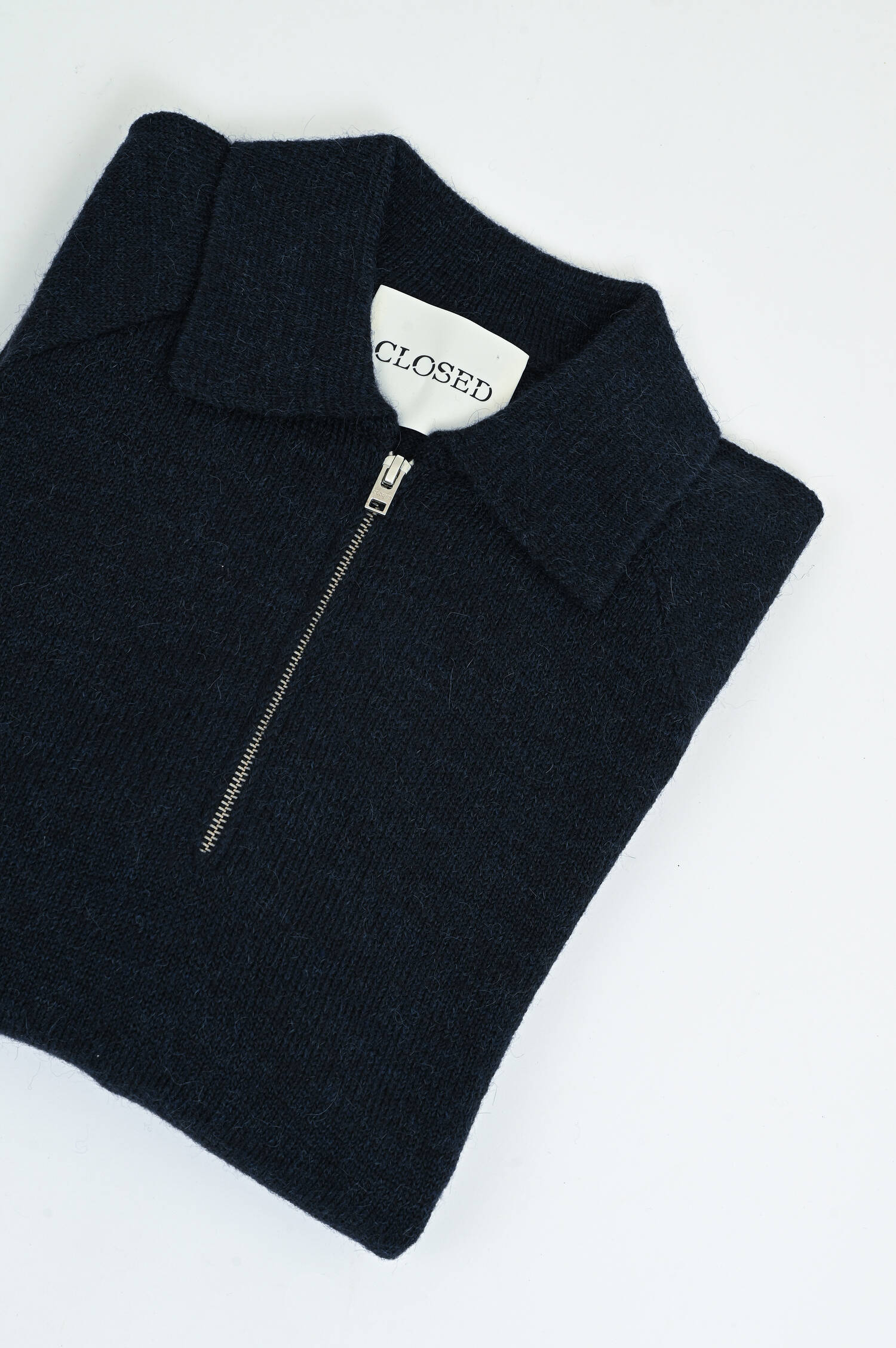 Gestrickter Polo-Pullover in Dark Blue