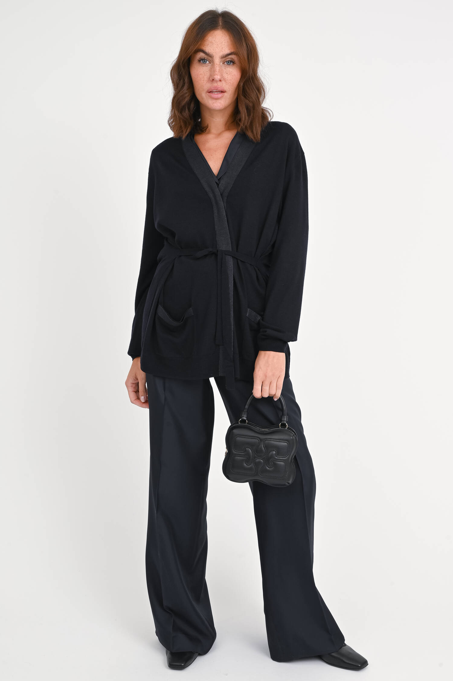 Cardigan aus Wolle in Navy