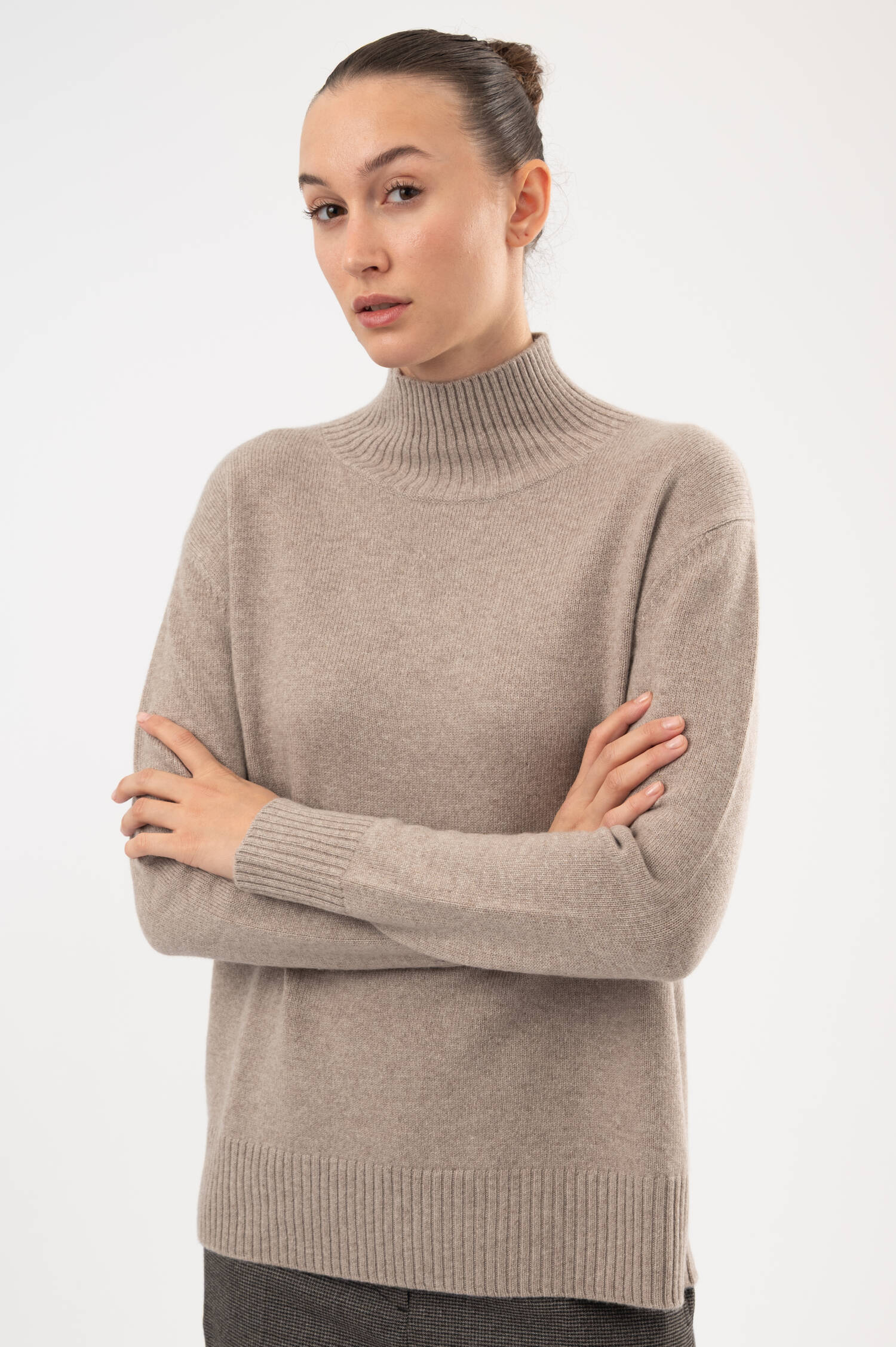 Chashmere-Pullover in beige
