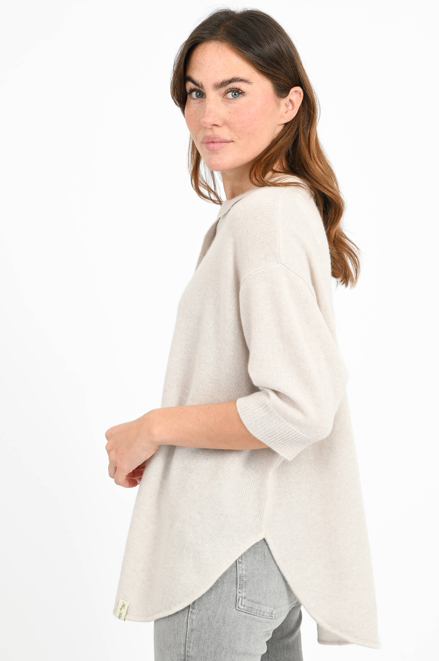 Oversized Cardigan aus Cashmere-Mix in Creme