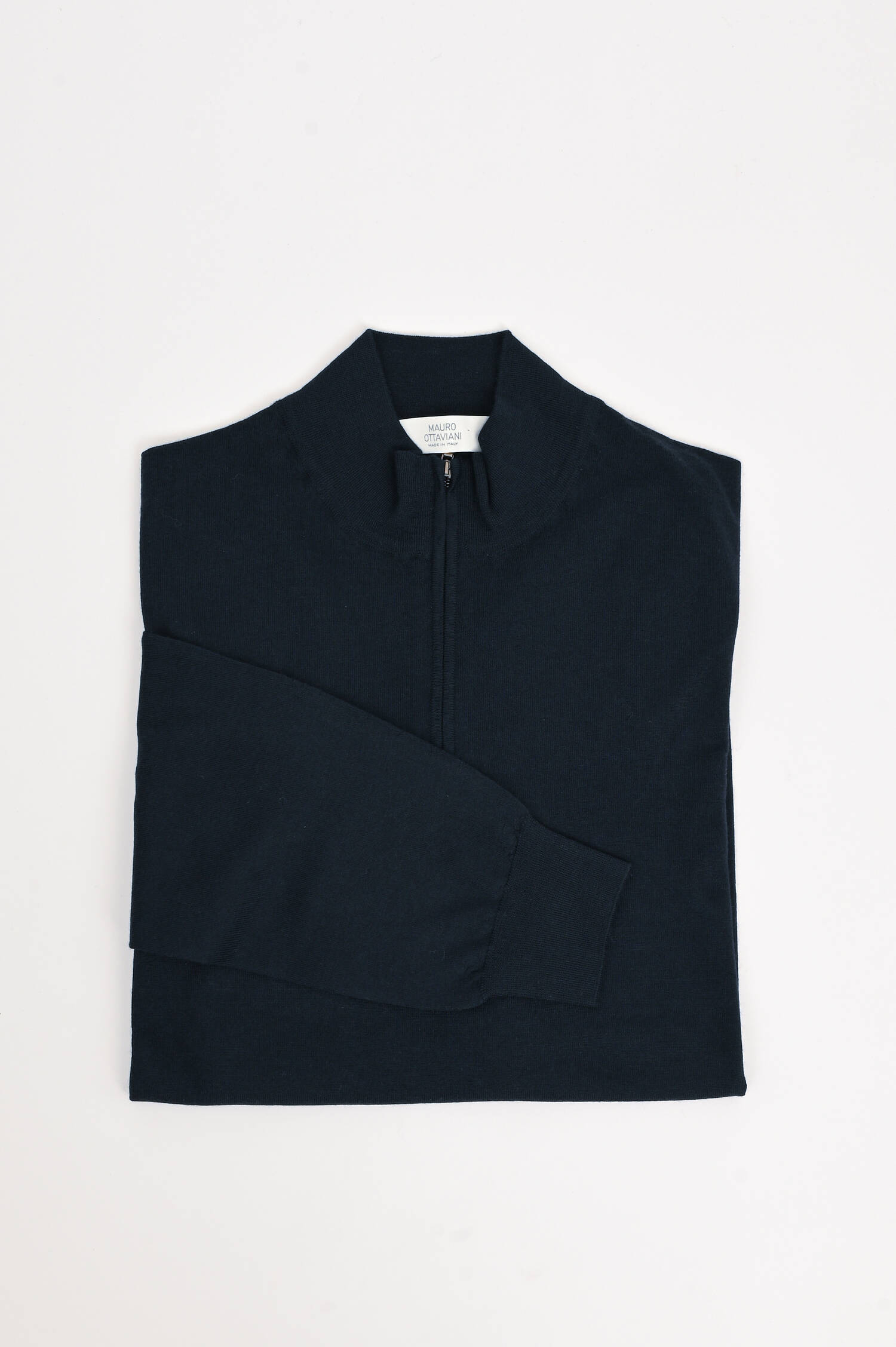 Feinstrick-Pullover aus Wolle in Navy Feinstrick-Pullover aus Wolle in Navy
