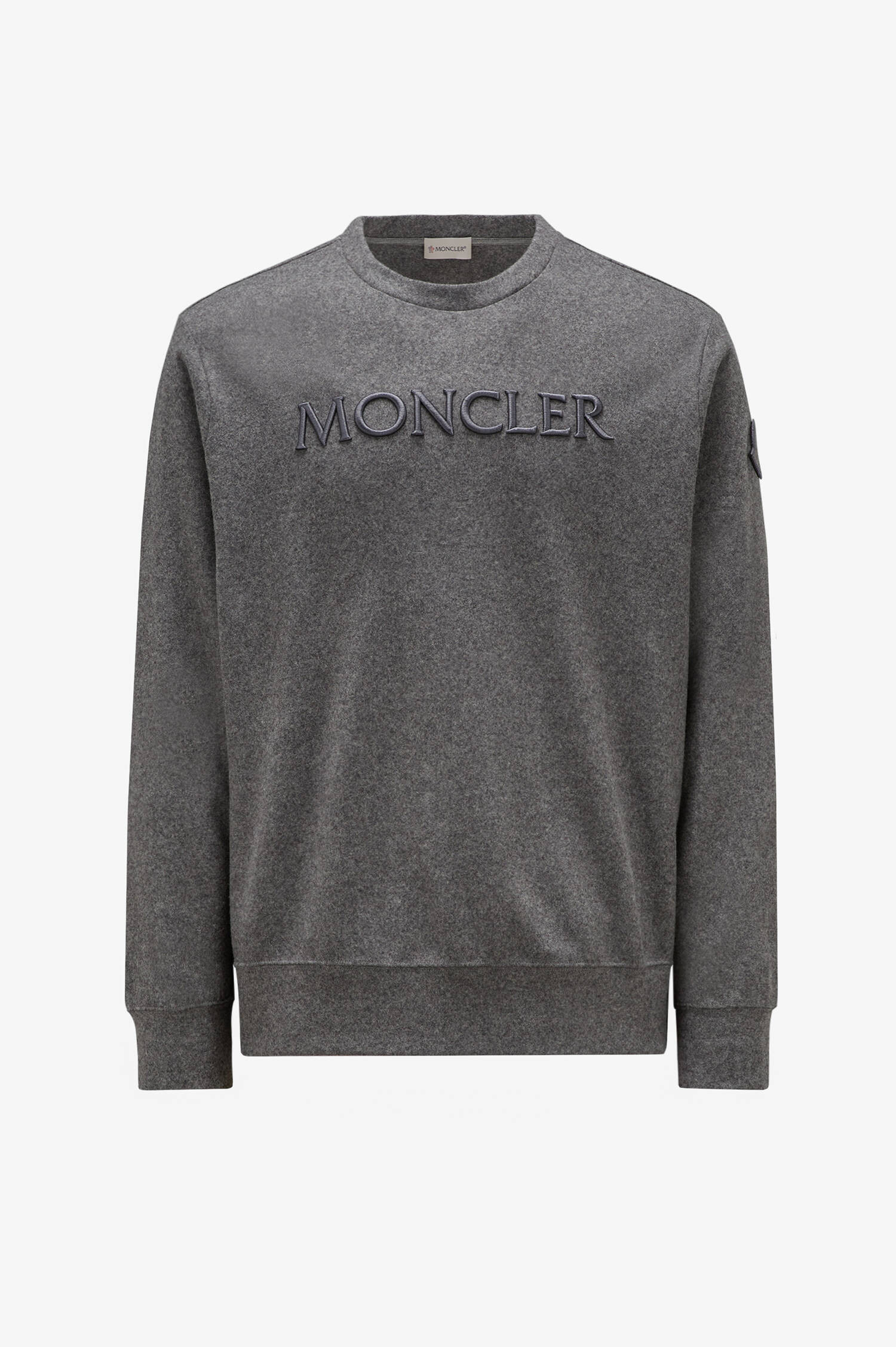 Sweater mit gesticktem Schriftzug in Grau