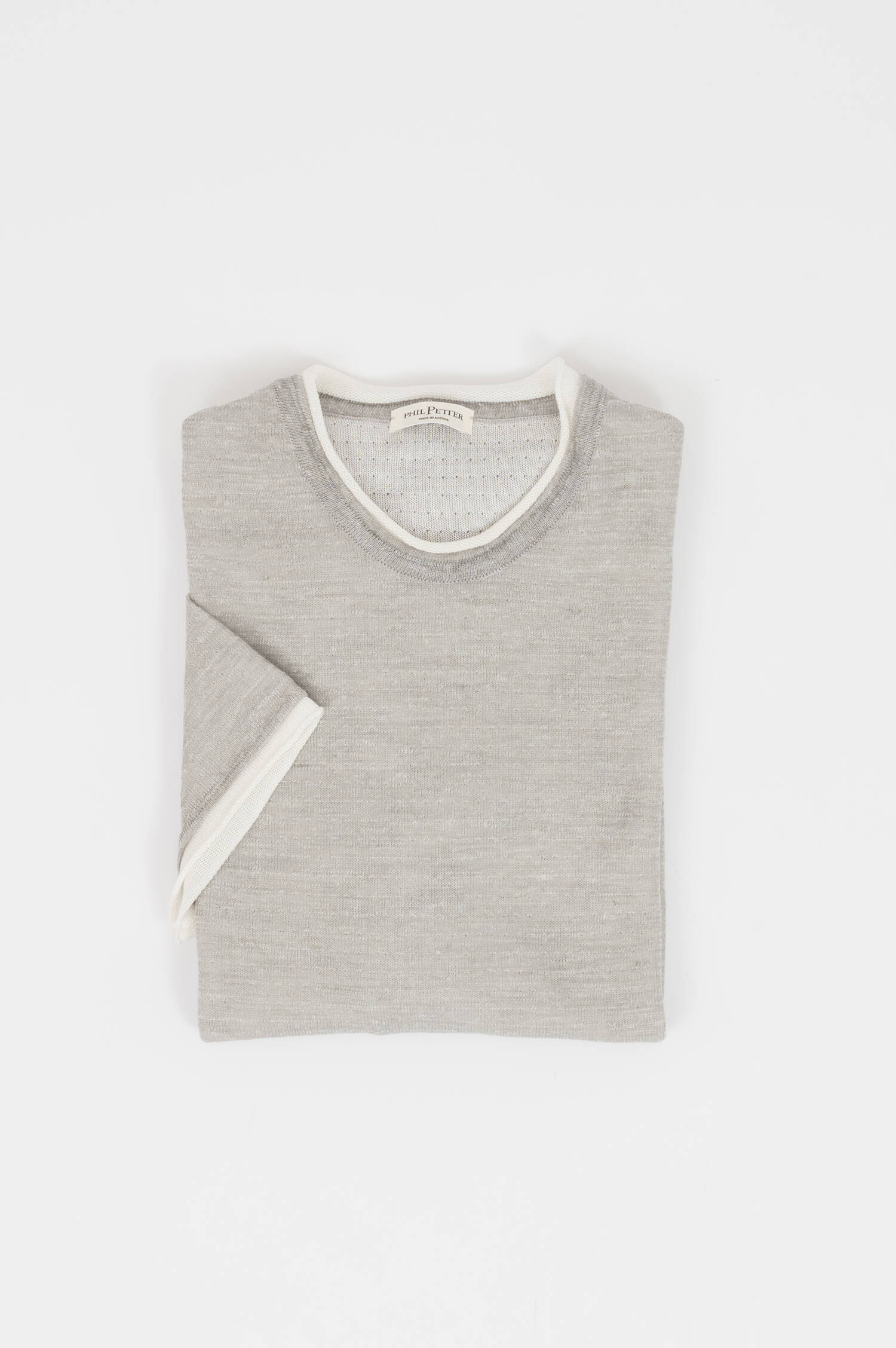 Doppelagiges T-Shirt in Grau