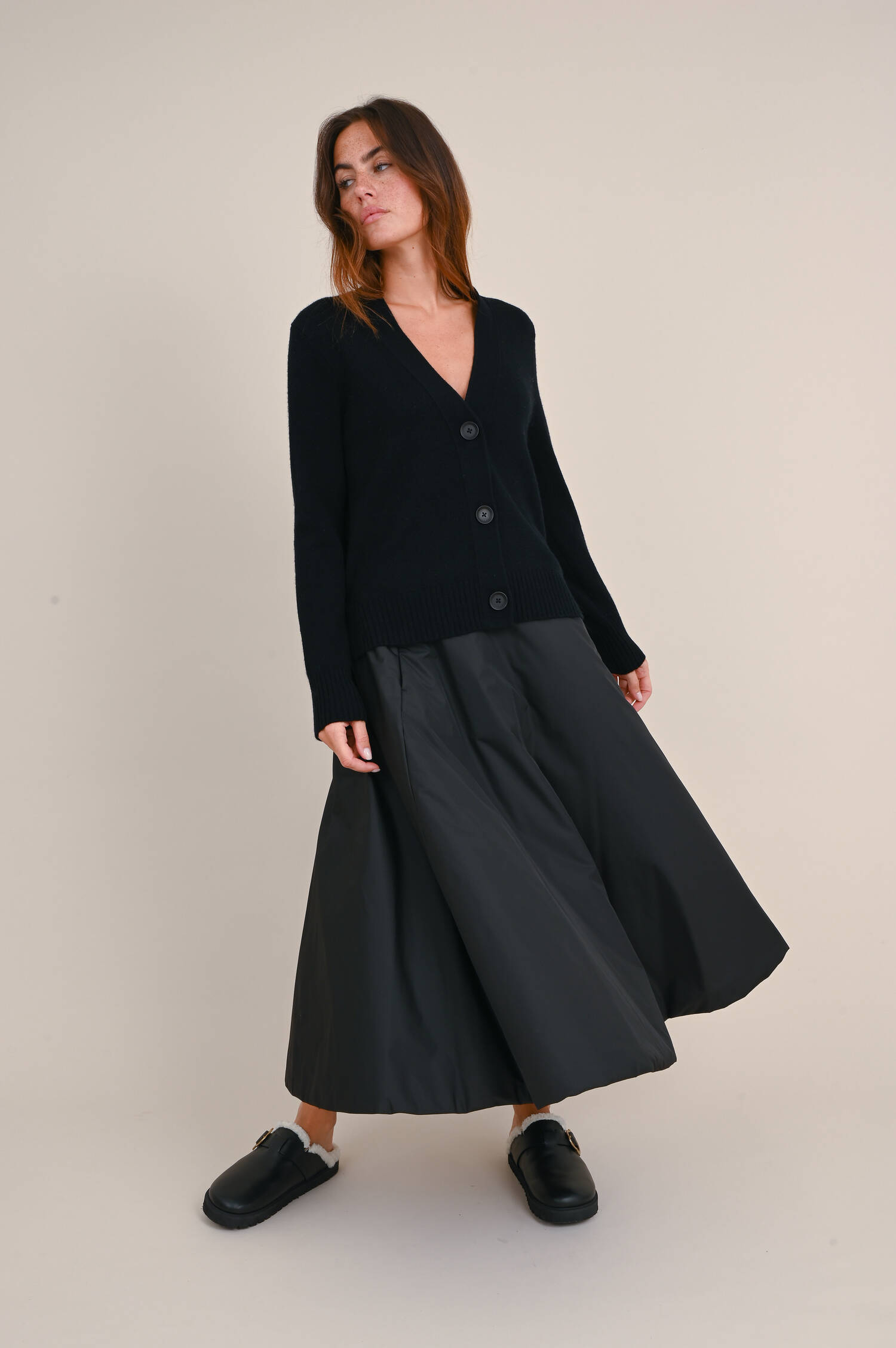 Rippstrick Kleid in Camel