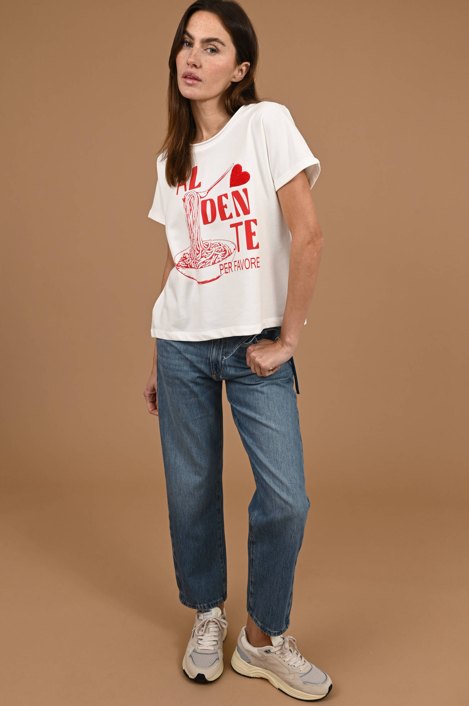 T-Shirt ALDENTE in Weiß/Rot