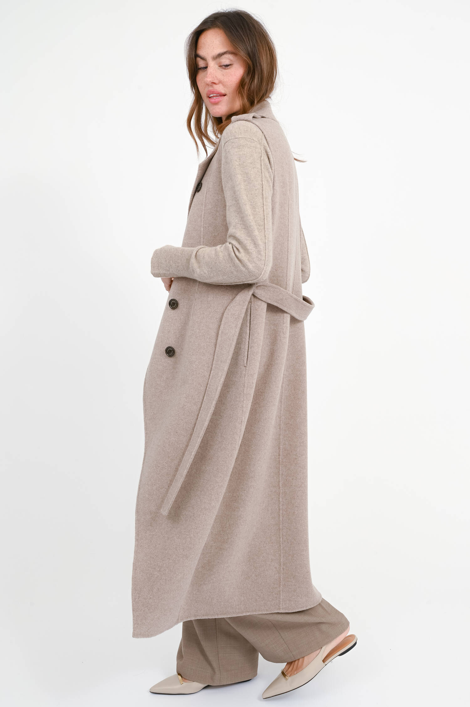 Woll-Cashmere-Weste in Cappuccino