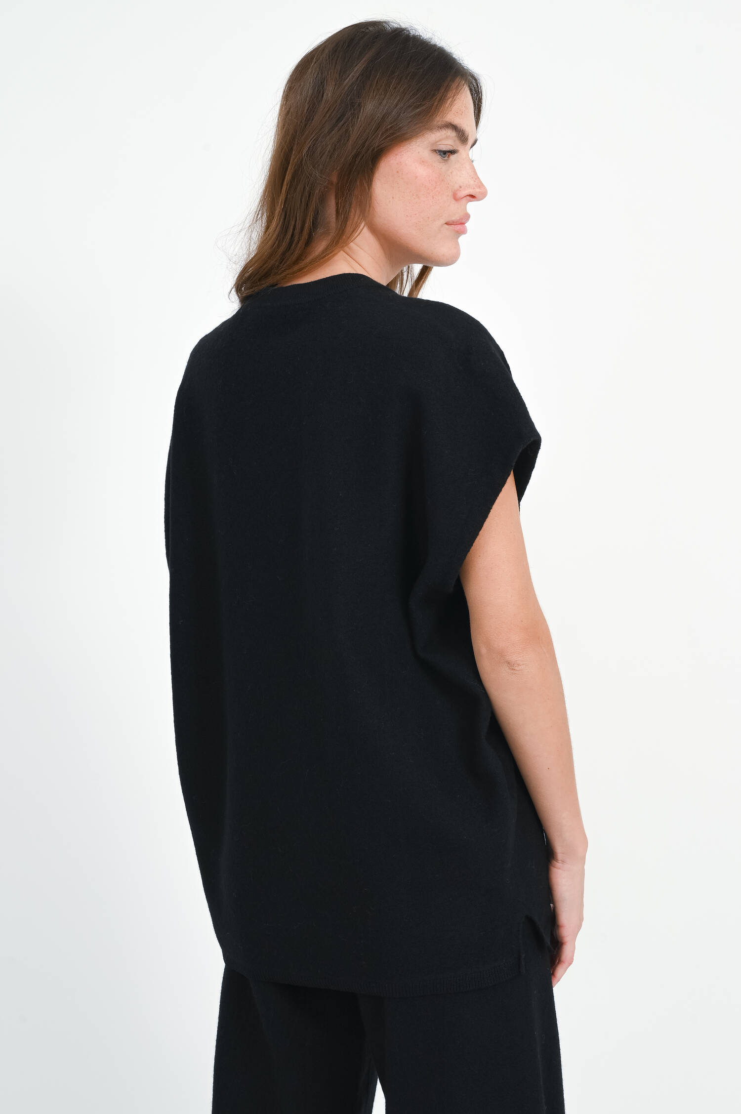 Oversized Woll-Pullunder in Schwarz