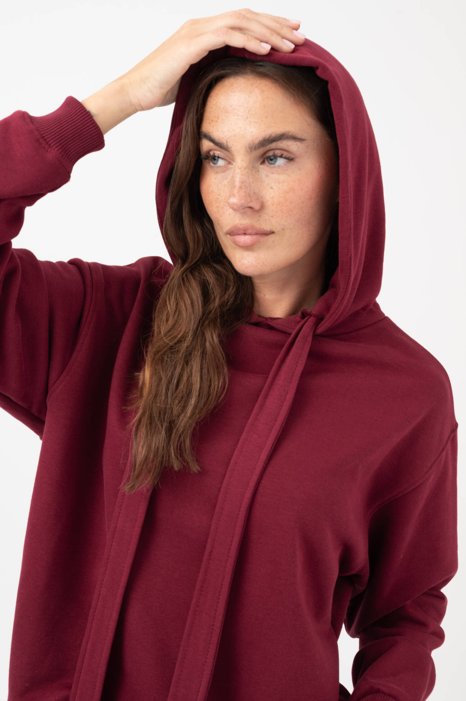 Hoodie mit Schleife in Bordeaux