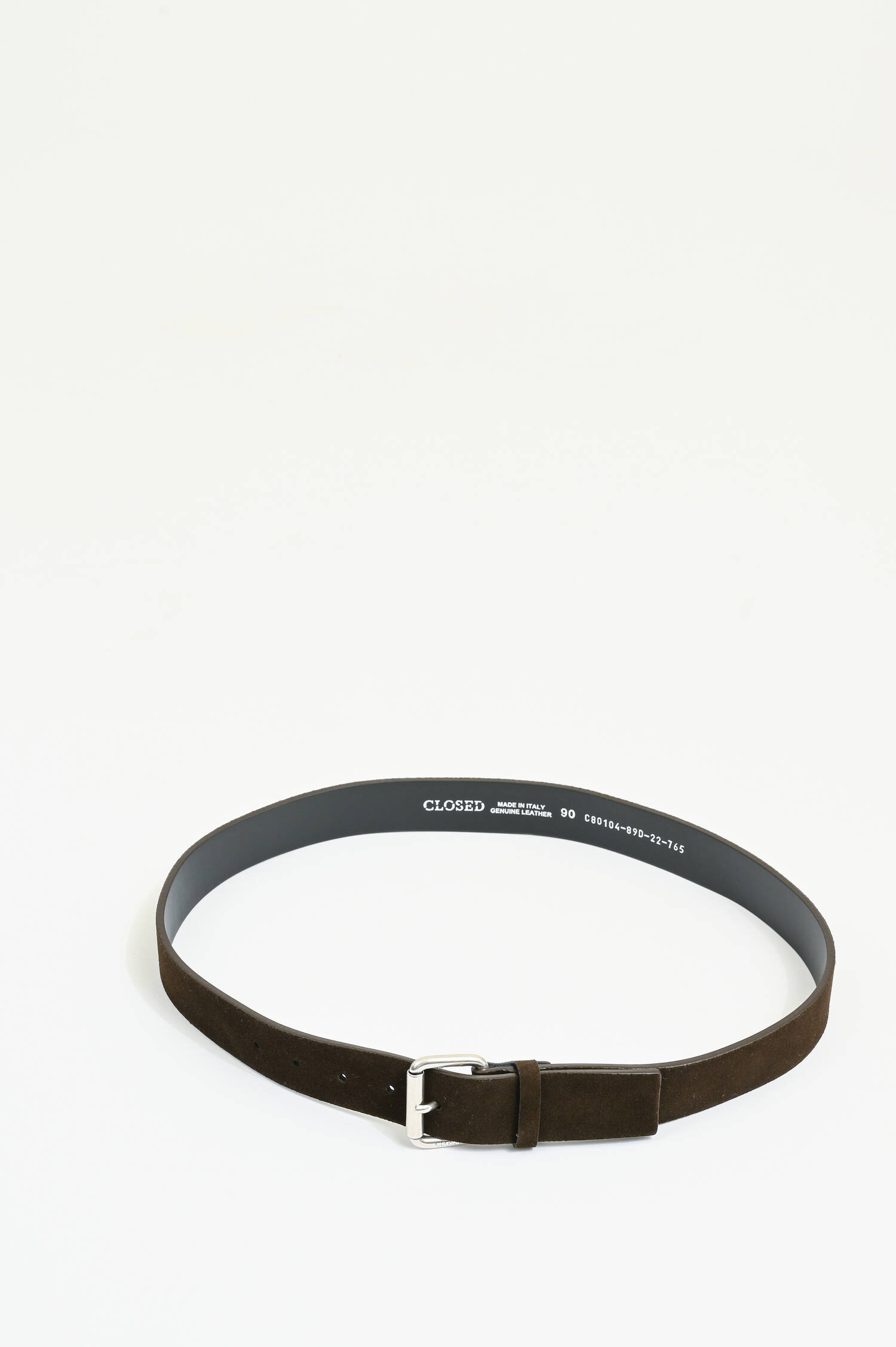 Gürtel aus Velour-Leder in Espresso Braun Gürtel aus Velour-Leder in Espresso Braun