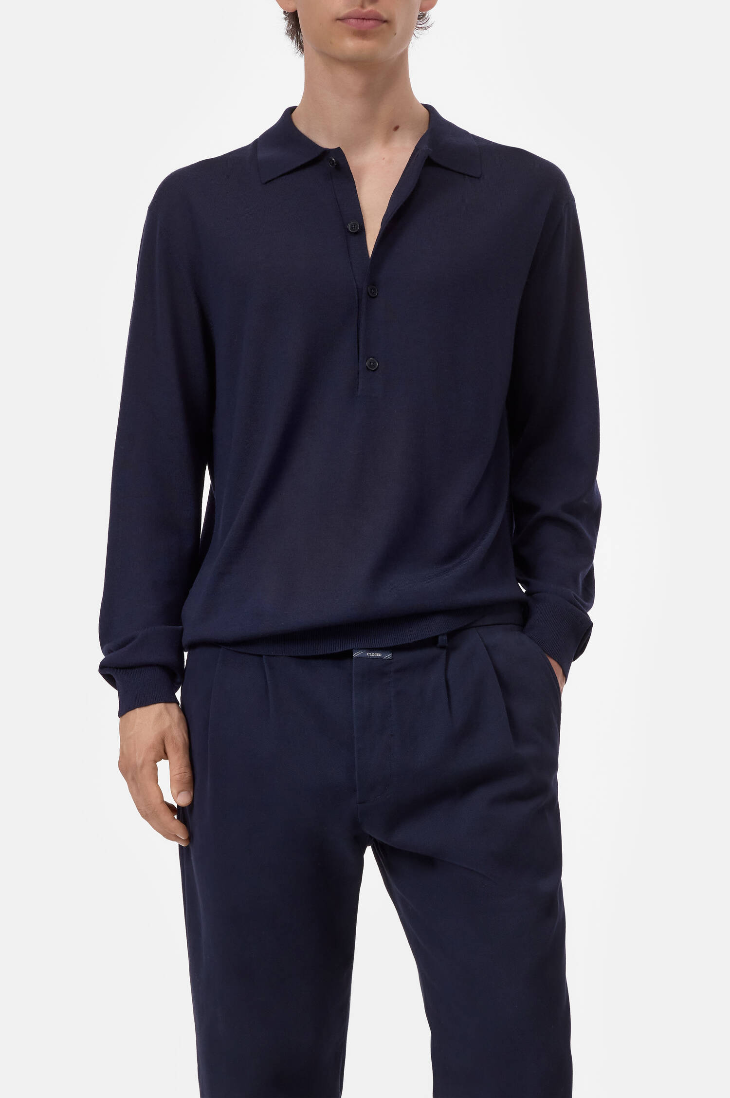Polo Woll-Jumper in Blau