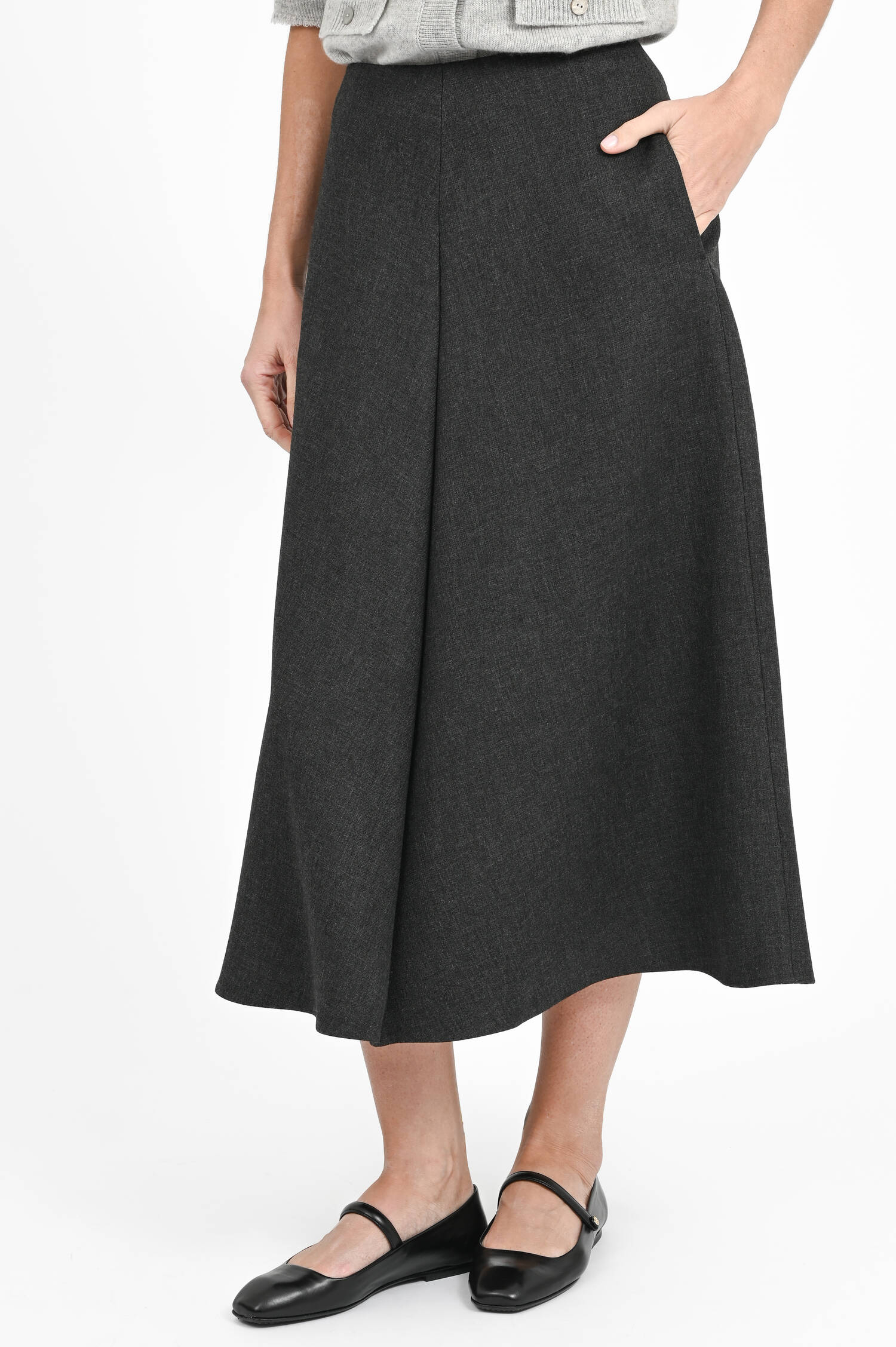 Midi-Rock in Anthrazit meliert Midi-Rock in Anthrazit meliert