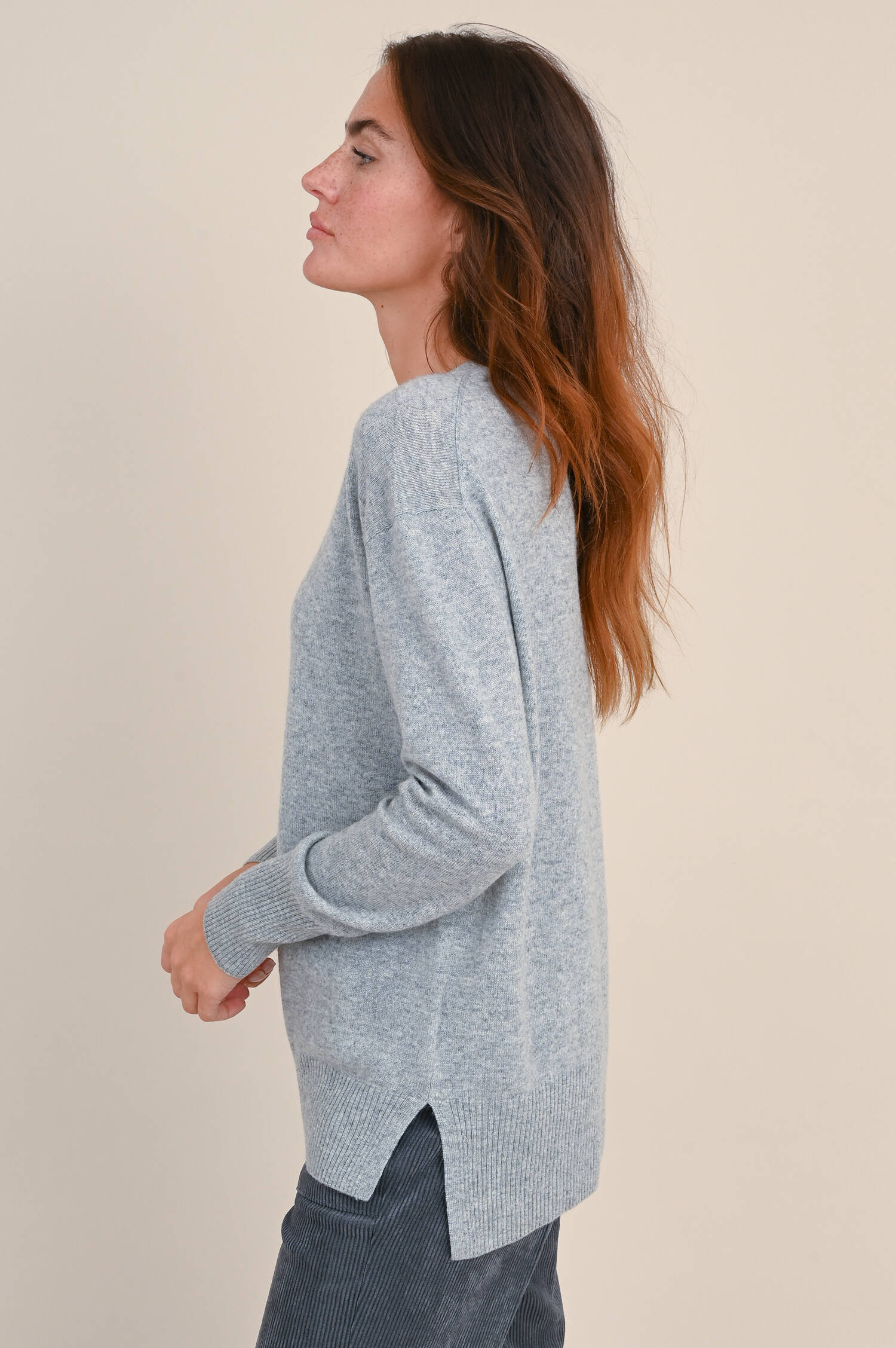 Pullover aus Wolle und Cashmere in Grau meliert
