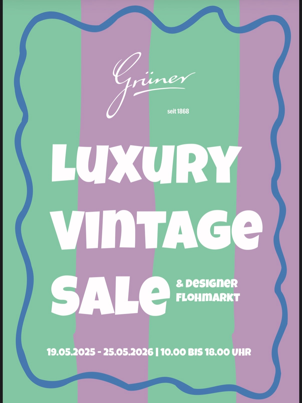 ✨Luxury Vintage Sale &amp; Designer Flohmarkt

📅 19. – 25. Mai 2026
⏰ täglich 10:00 – 18:00 Uhr

Exklusive Stücke von Brunello Cucinelli, Burberry, Celine, Chanel,Dior, Etro, Fendi, Ganni, Gucci, Loewe,Louis Vuitton, Moncler, Prada und viele mehr

📍 Am Corso 8
9220 Velden am Wörthersee

Wir freuen uns auf euch 🤍