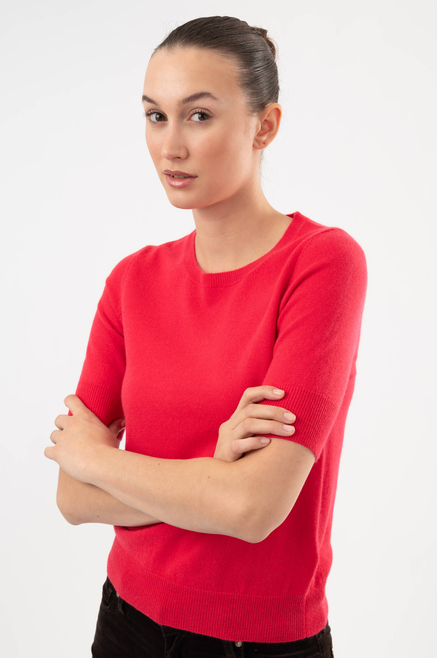 Cashmere-Pullover in Himbeerrot Cashmere-Pullover in Himbeerrot