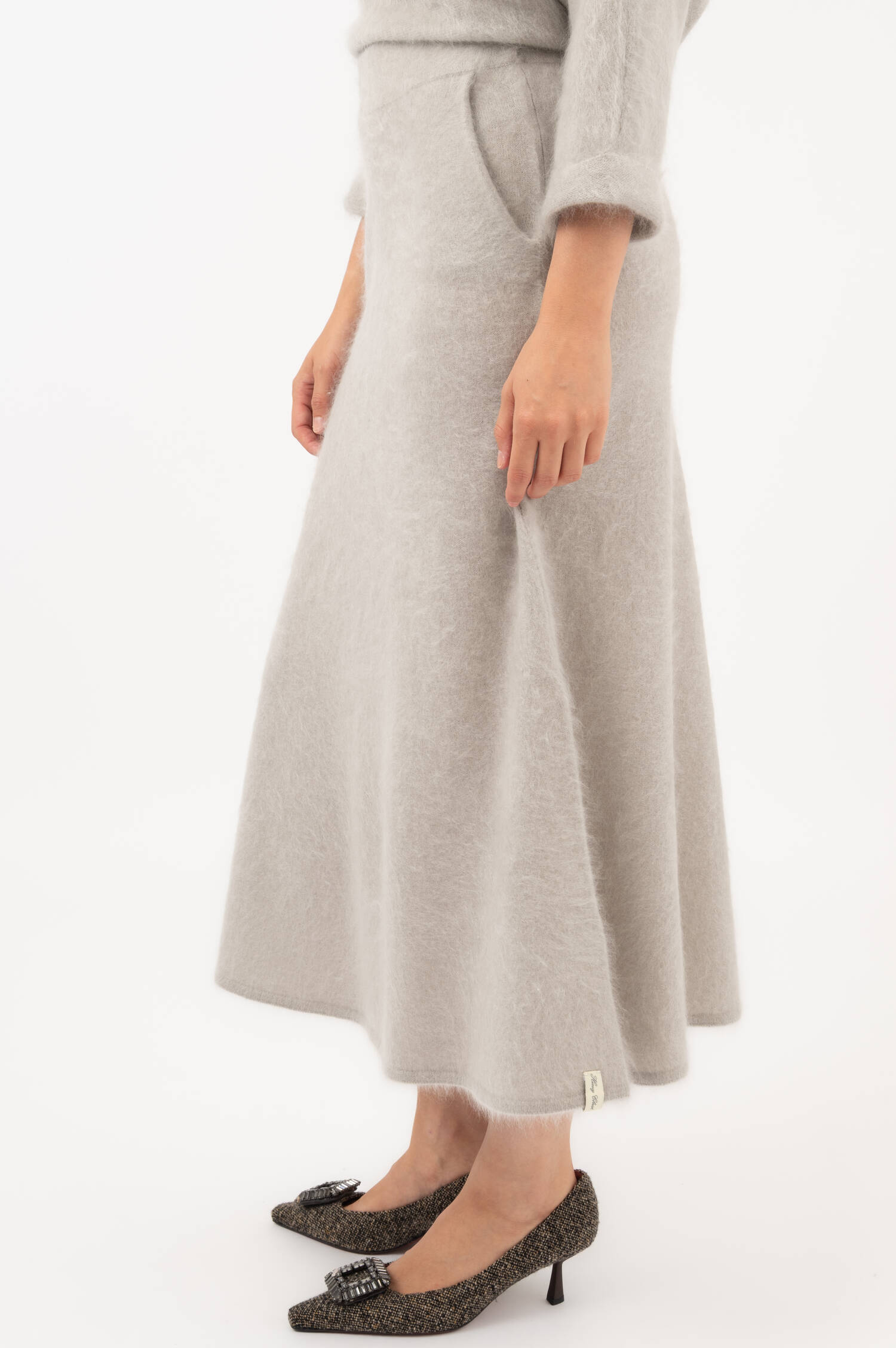 Cashmere Maxi-Rock in Grau Cashmere Maxi-Rock in Grau