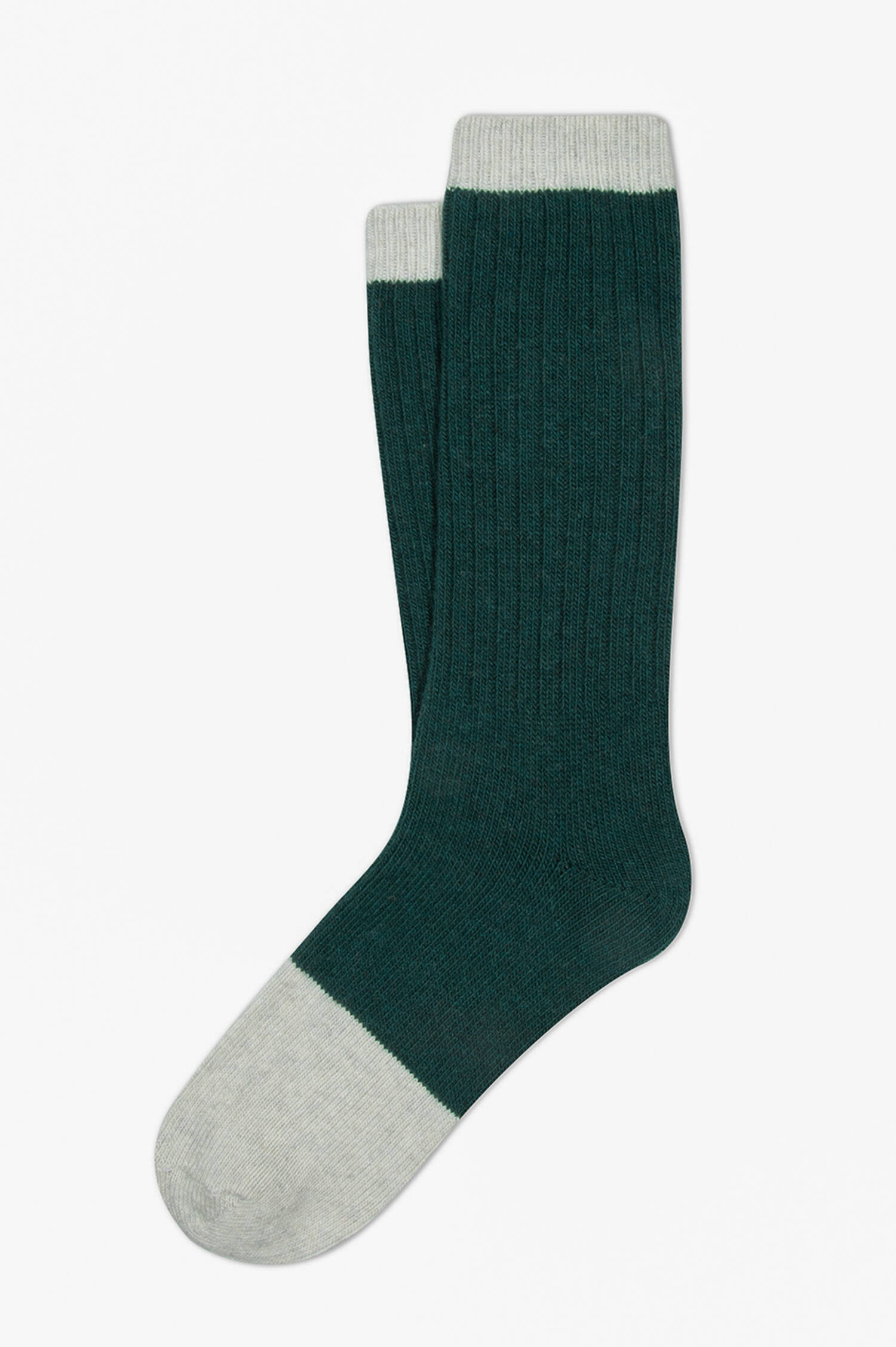 Socken SURREY in Dunkelgrün/Natur