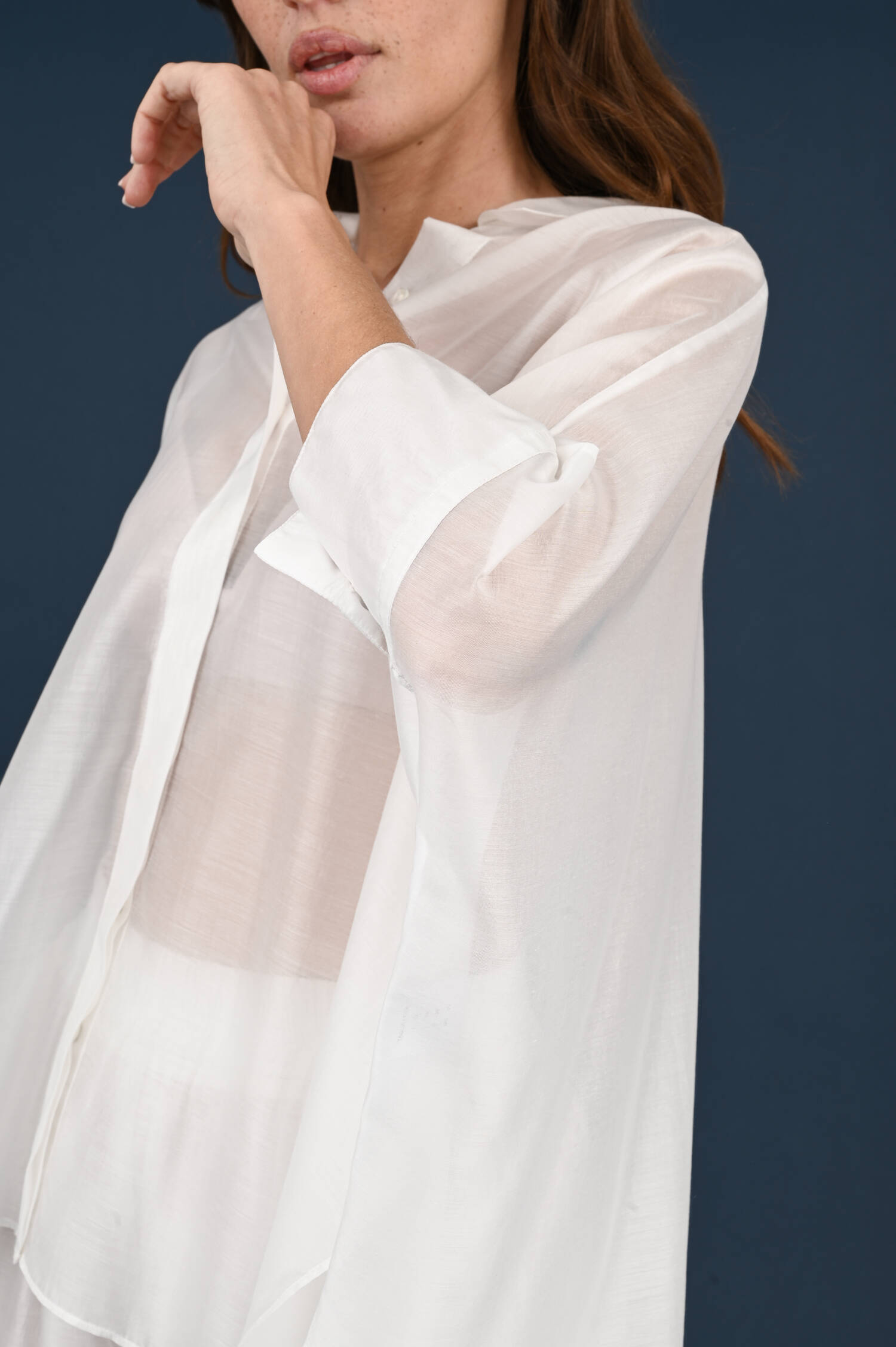 Weite Bluse in Bianco