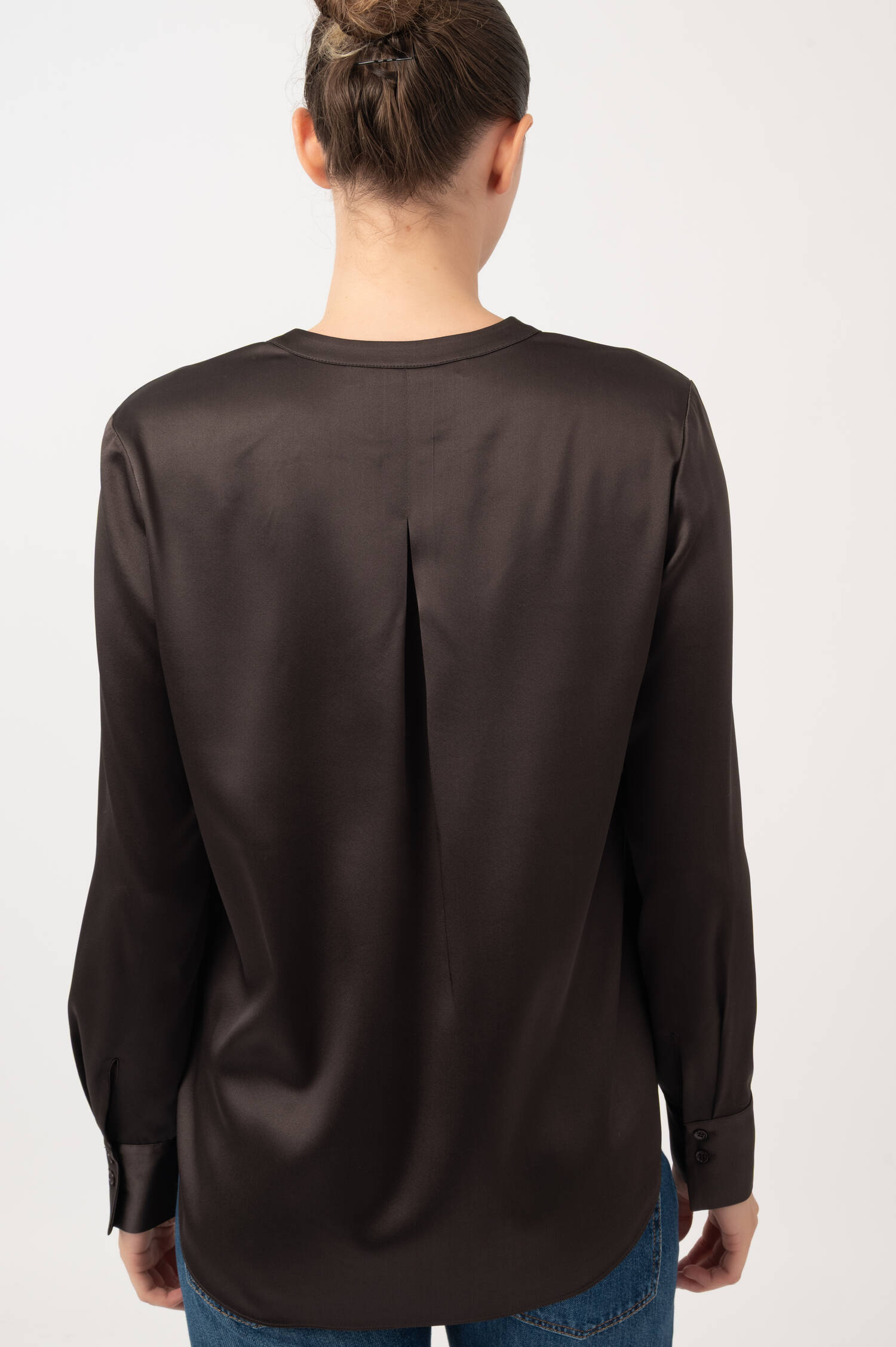 Seiden-Bluse in Braun Seiden-Bluse in Braun
