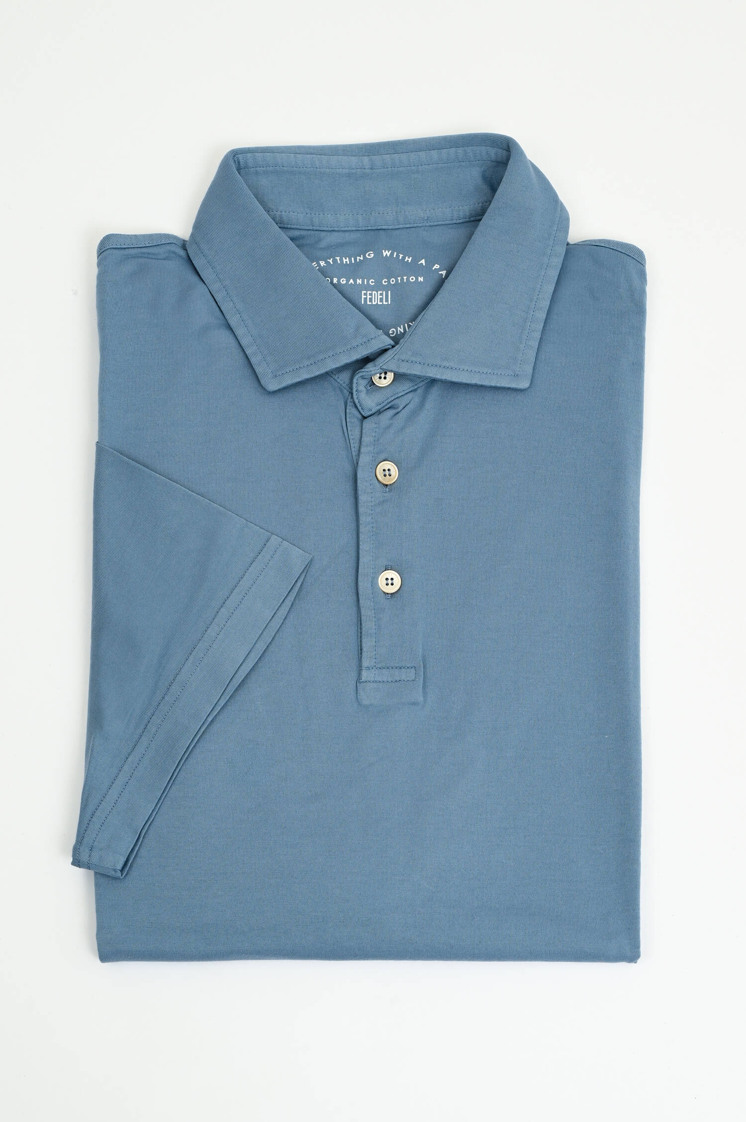Jersey-Poloshirt in Graublau Jersey-Poloshirt in Graublau