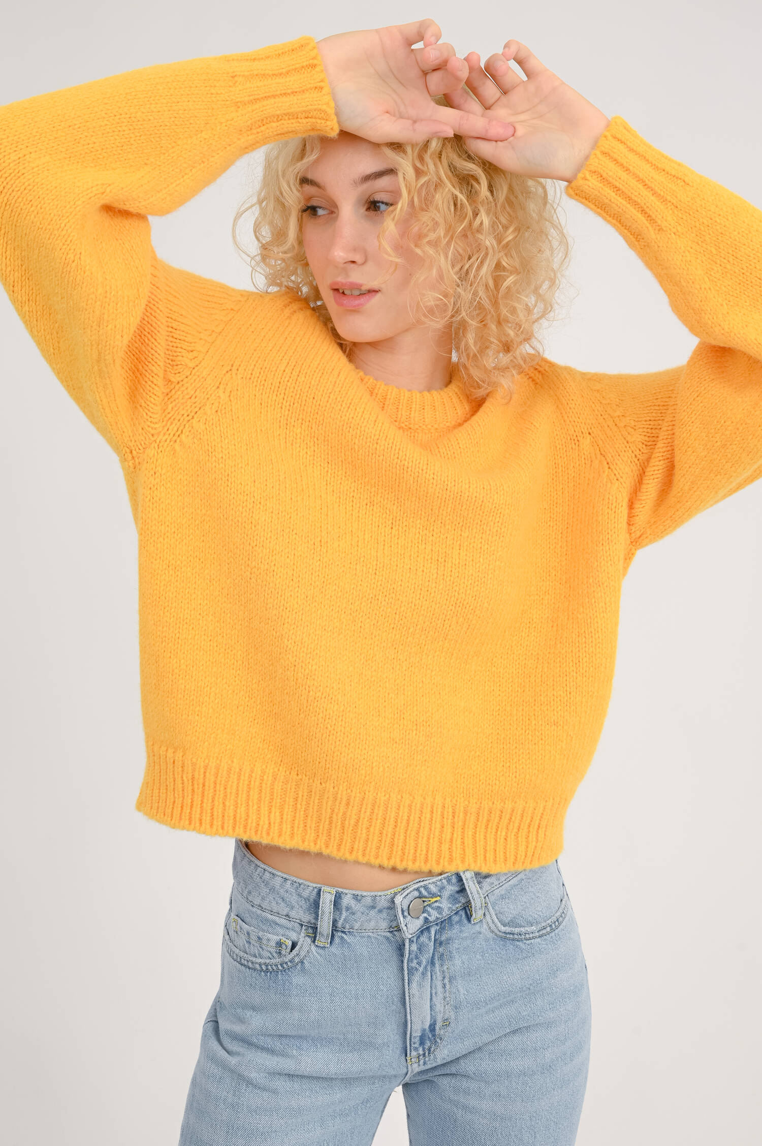 Pullover aus Alpaka-Mix in Gelb