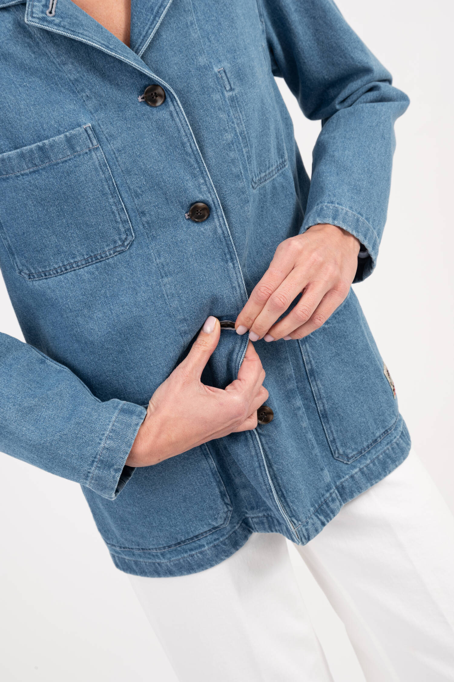 Jeansjacke in Mittelblau