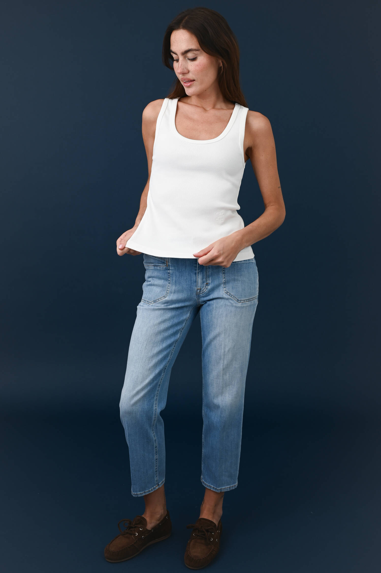 Tanktop mit Stretchanteil in Ivory