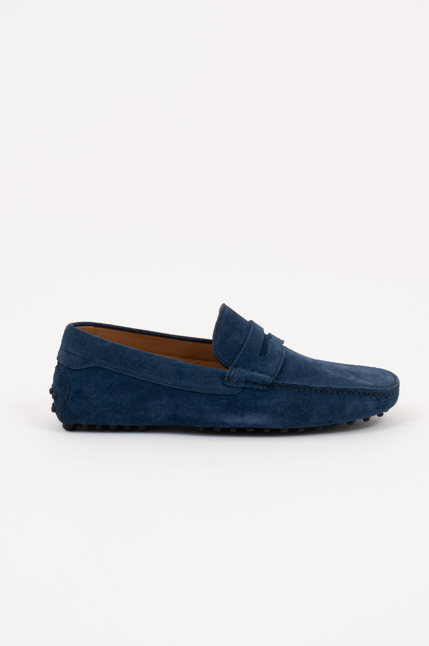Veloursleder Mokkassins in Navy