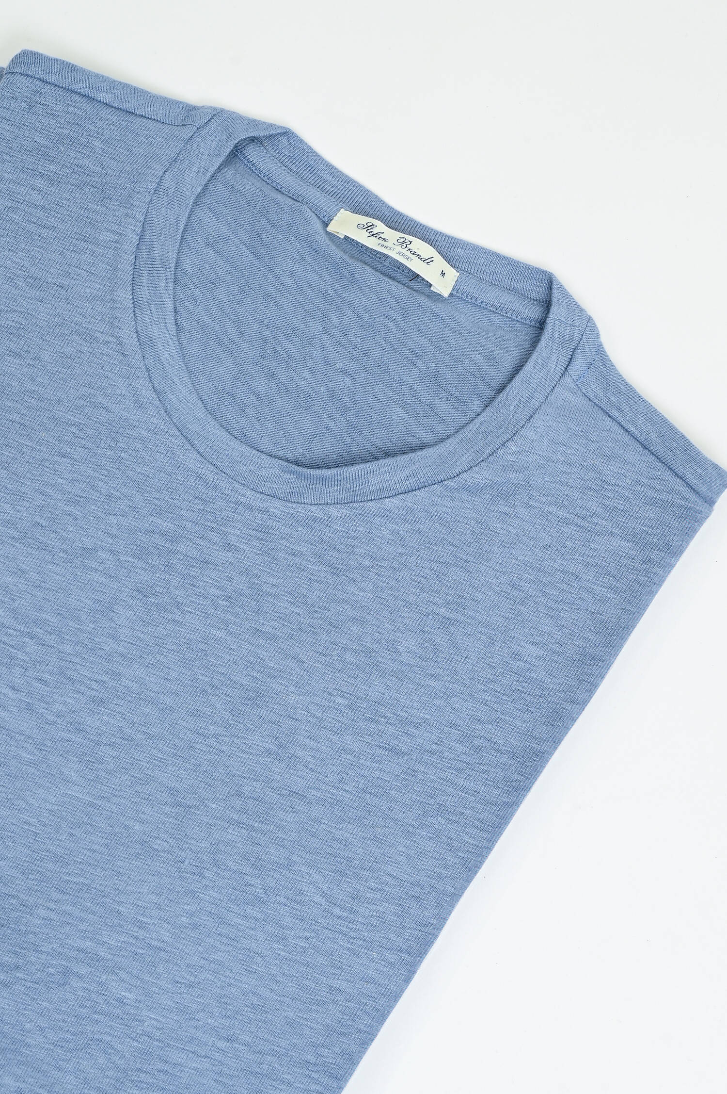 T-Shirt aus Leinen-Mix in Light Blue