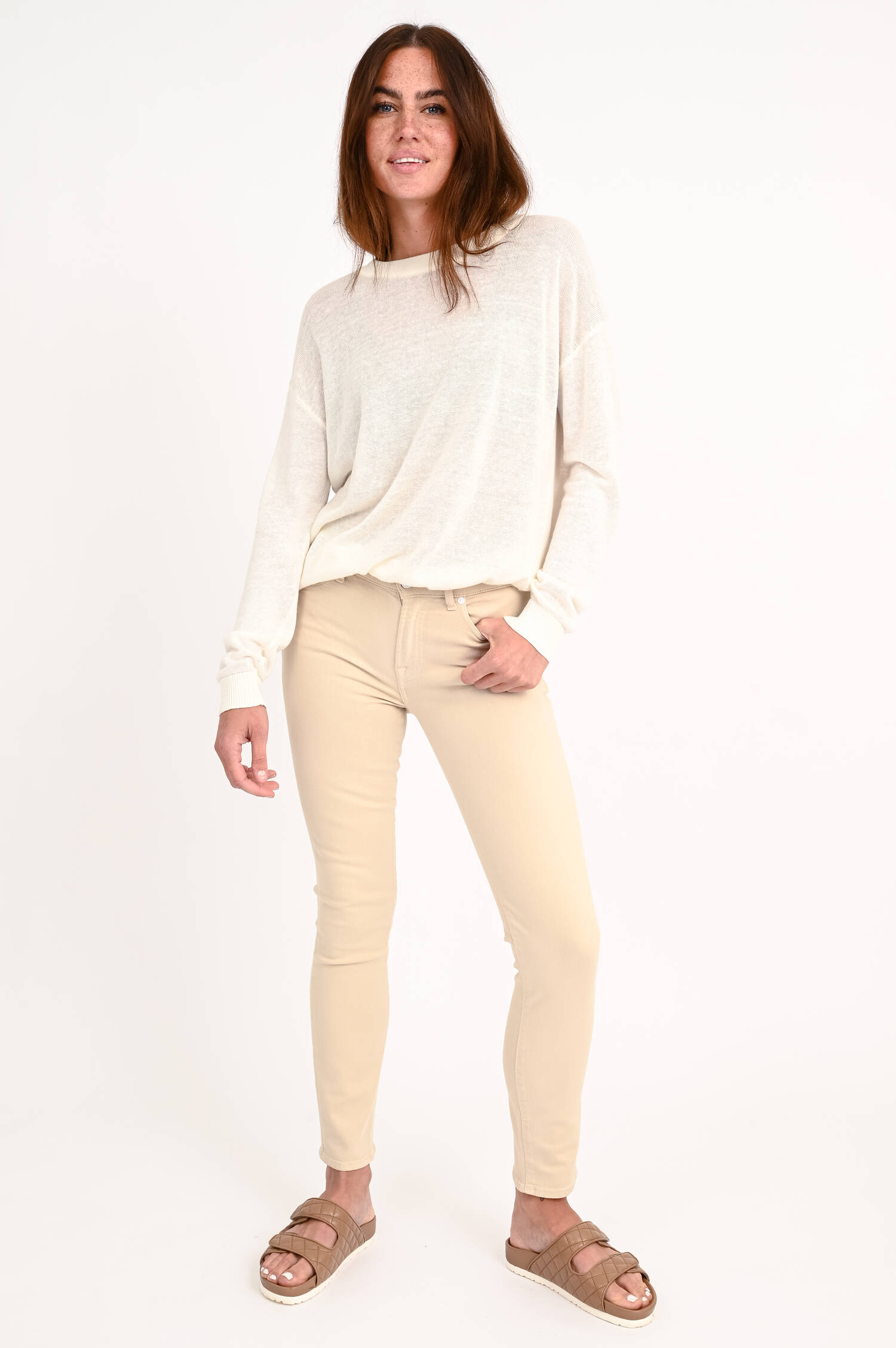 Slim Fit Jeans ROXANNE in Beige