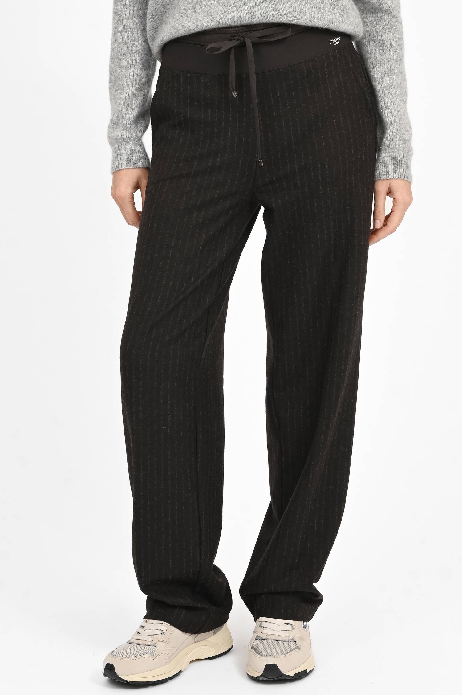 Flanellhose mit zweifachem Bund in Bitter Choco Flanellhose mit zweifachem Bund in Bitter Choco