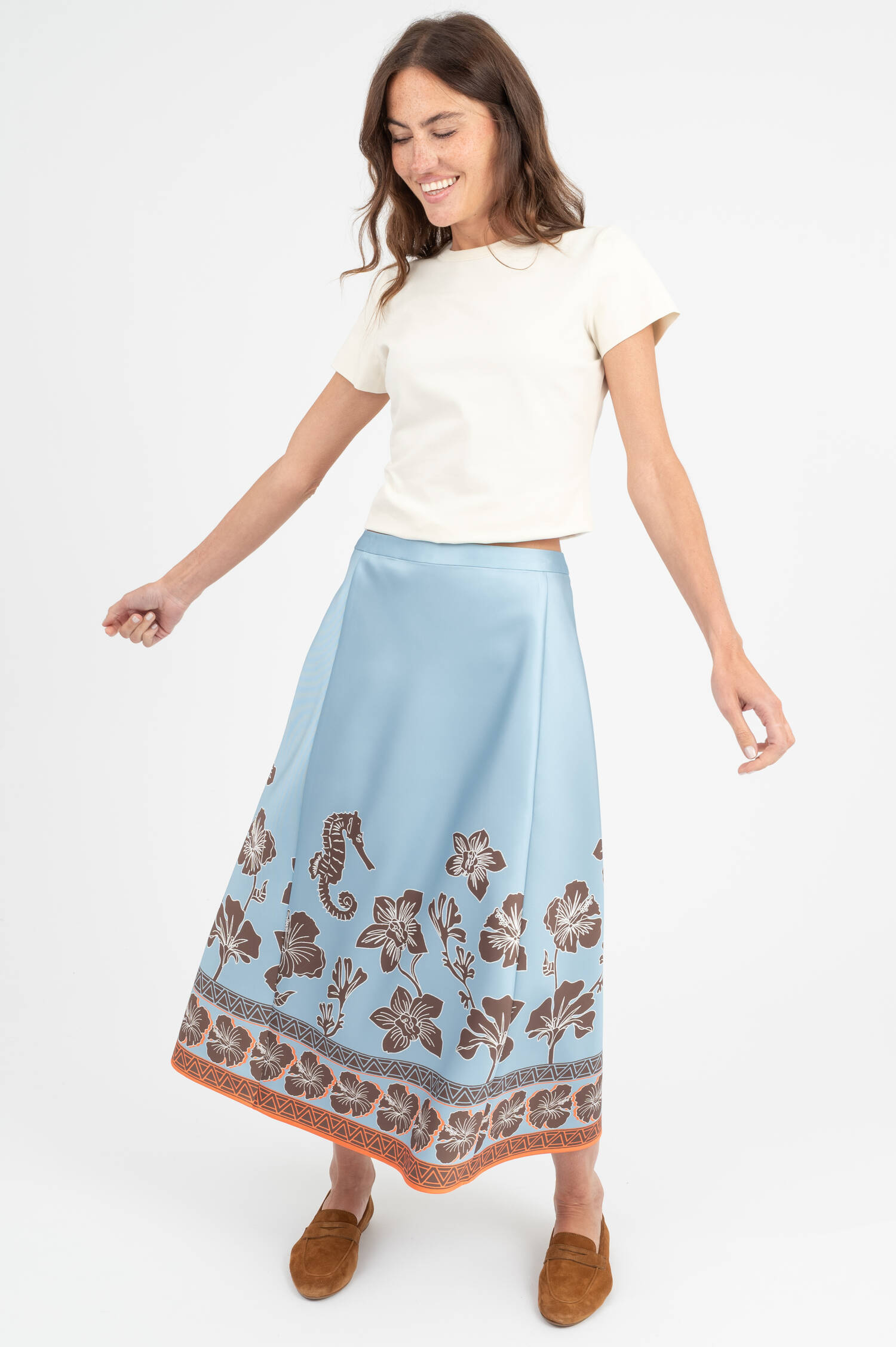 Rock mit Print in Hellblau Rock mit Print in Hellblau