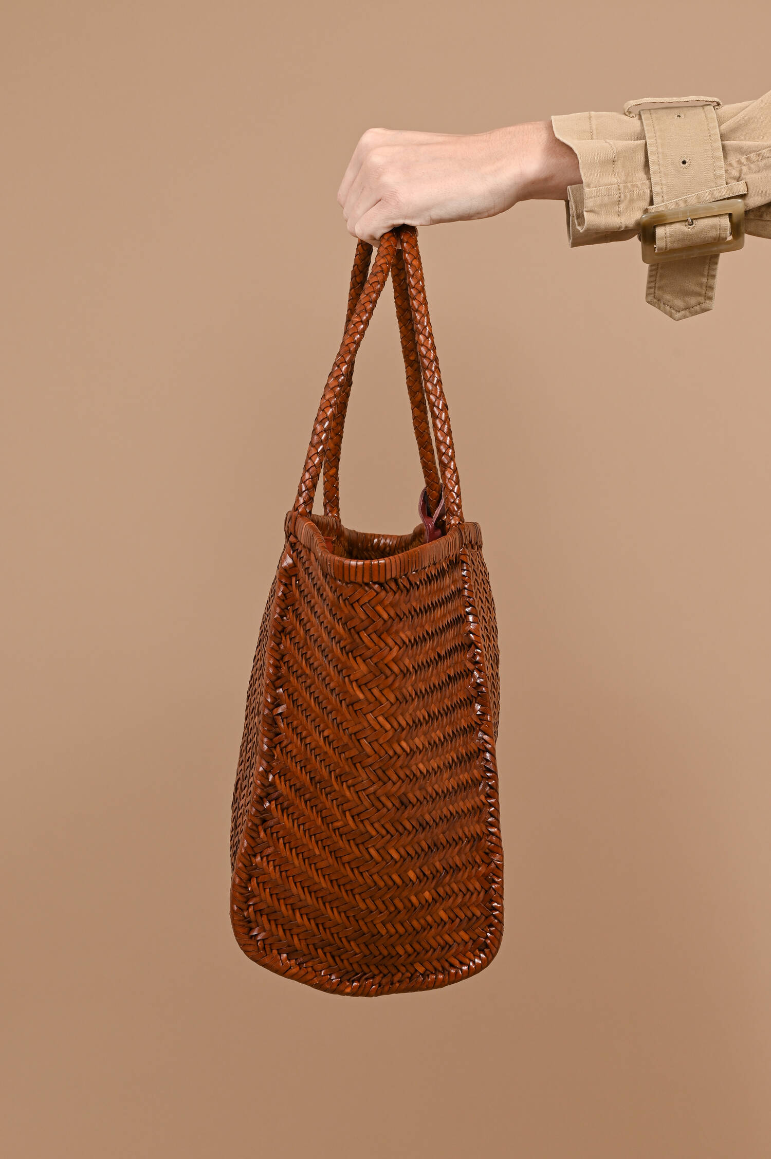 Geflochtener Leder Shopper RUBENS in Cognacbraun Geflochtener Leder Shopper RUBENS in Cognacbraun