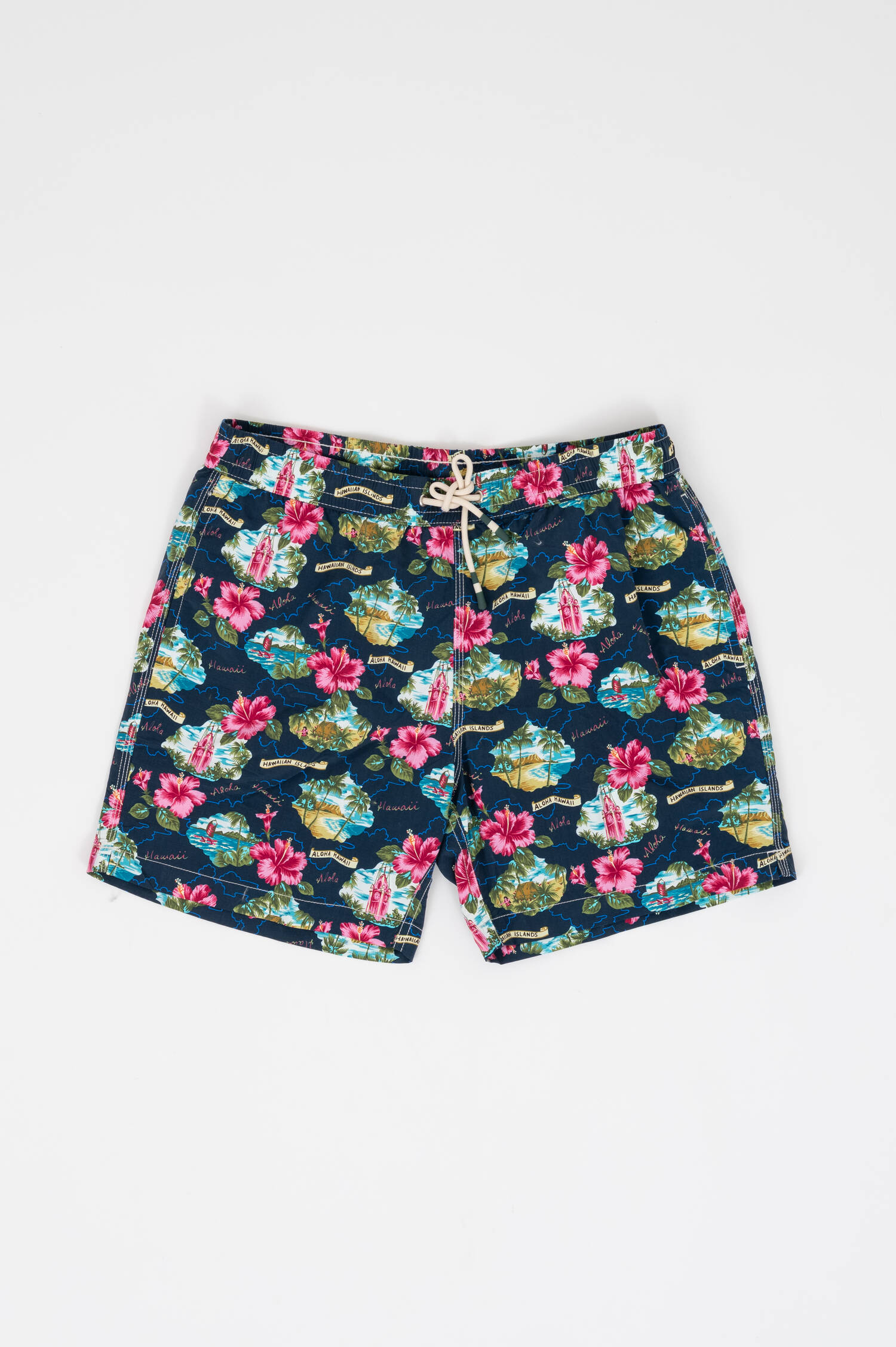 Badehose mit Print in Dunkelblau