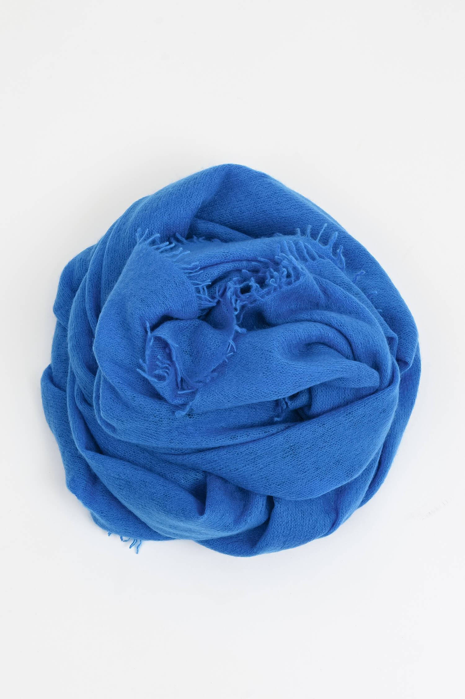 Schal mit Fransenkante aus Cashmere in Lichtblau Schal mit Fransenkante aus Cashmere in Lichtblau