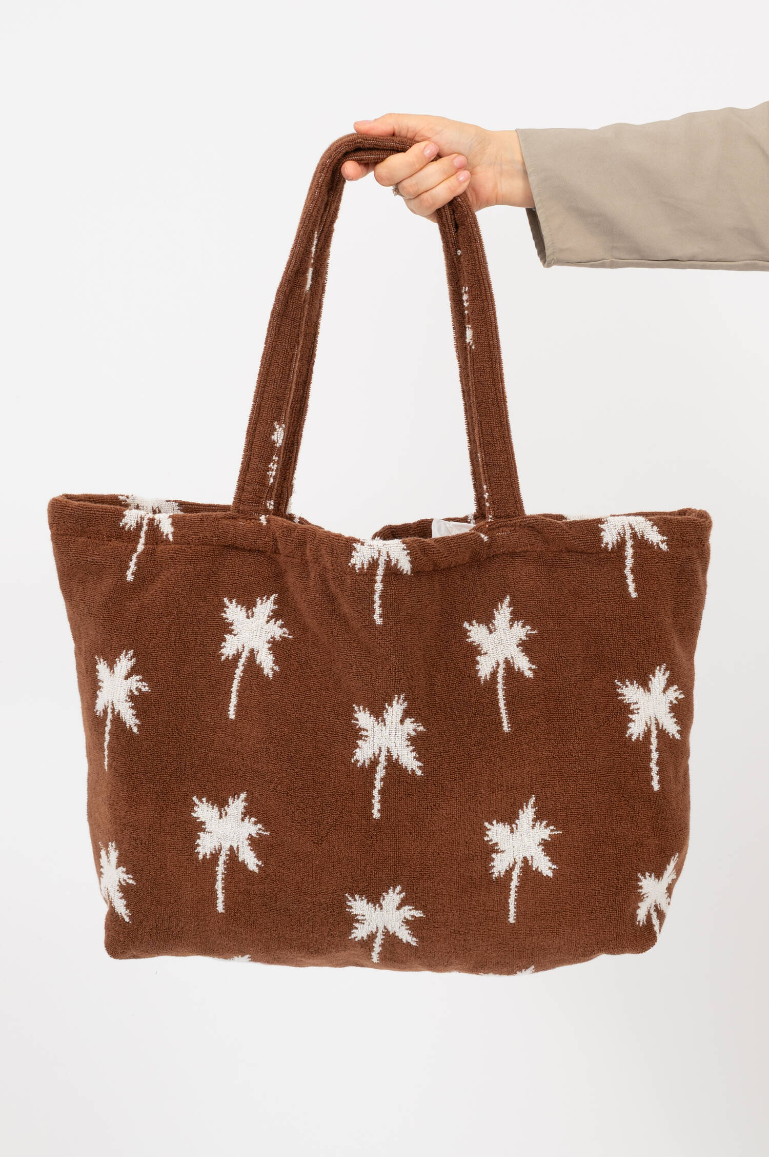 Frottee Strandtasche in Braun
