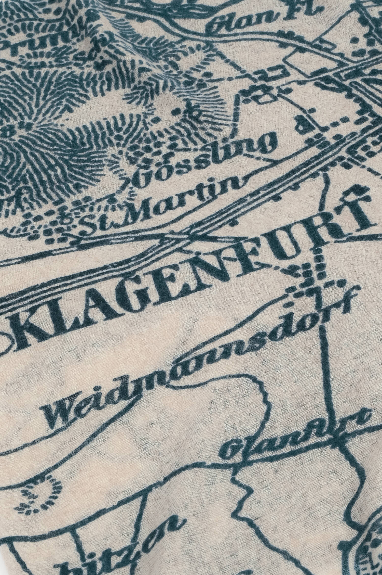 Cashmere Schal KÄRNTEN in Creme/Grün