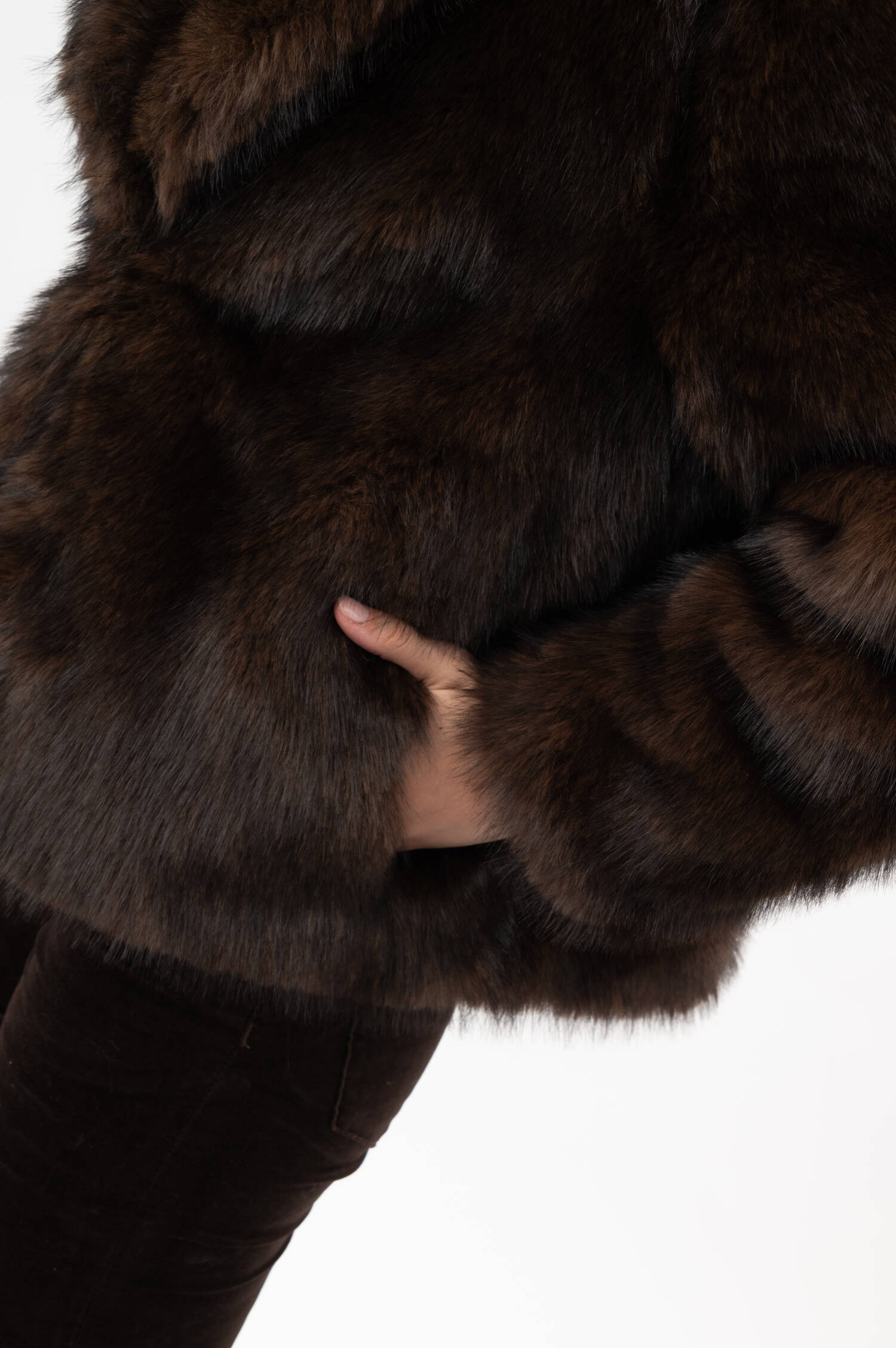 Faux-Fur-Jacke JOLEE in Dunkelbraun