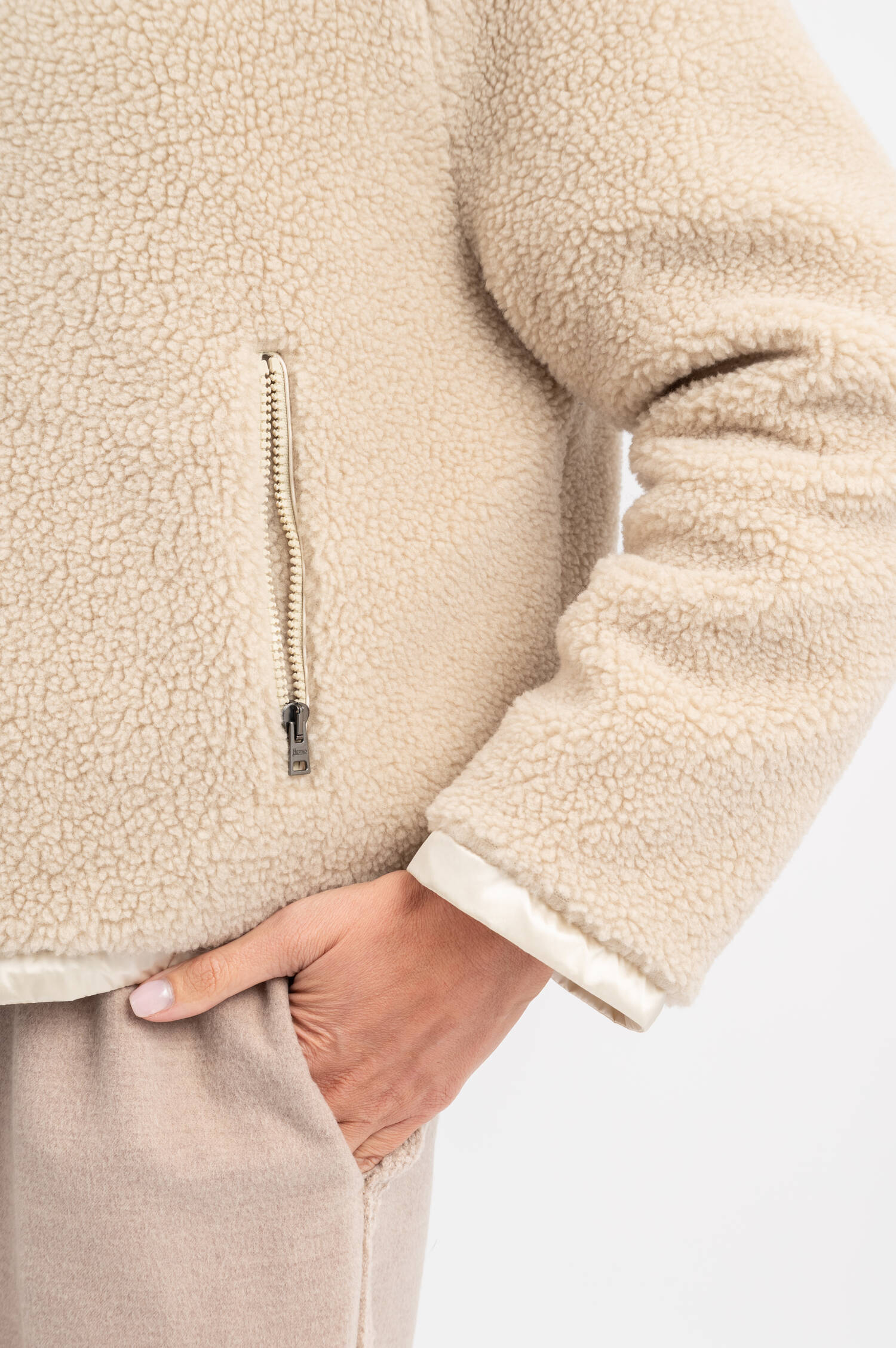 Teddyjacke in Beige