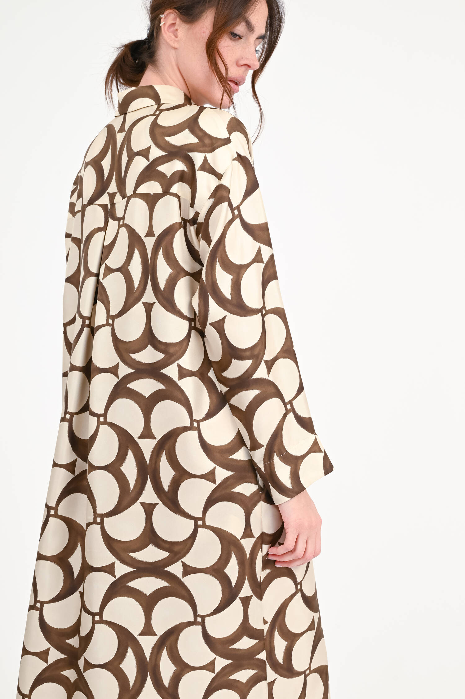 Seidenkleid ILEANA in Braun/Beige