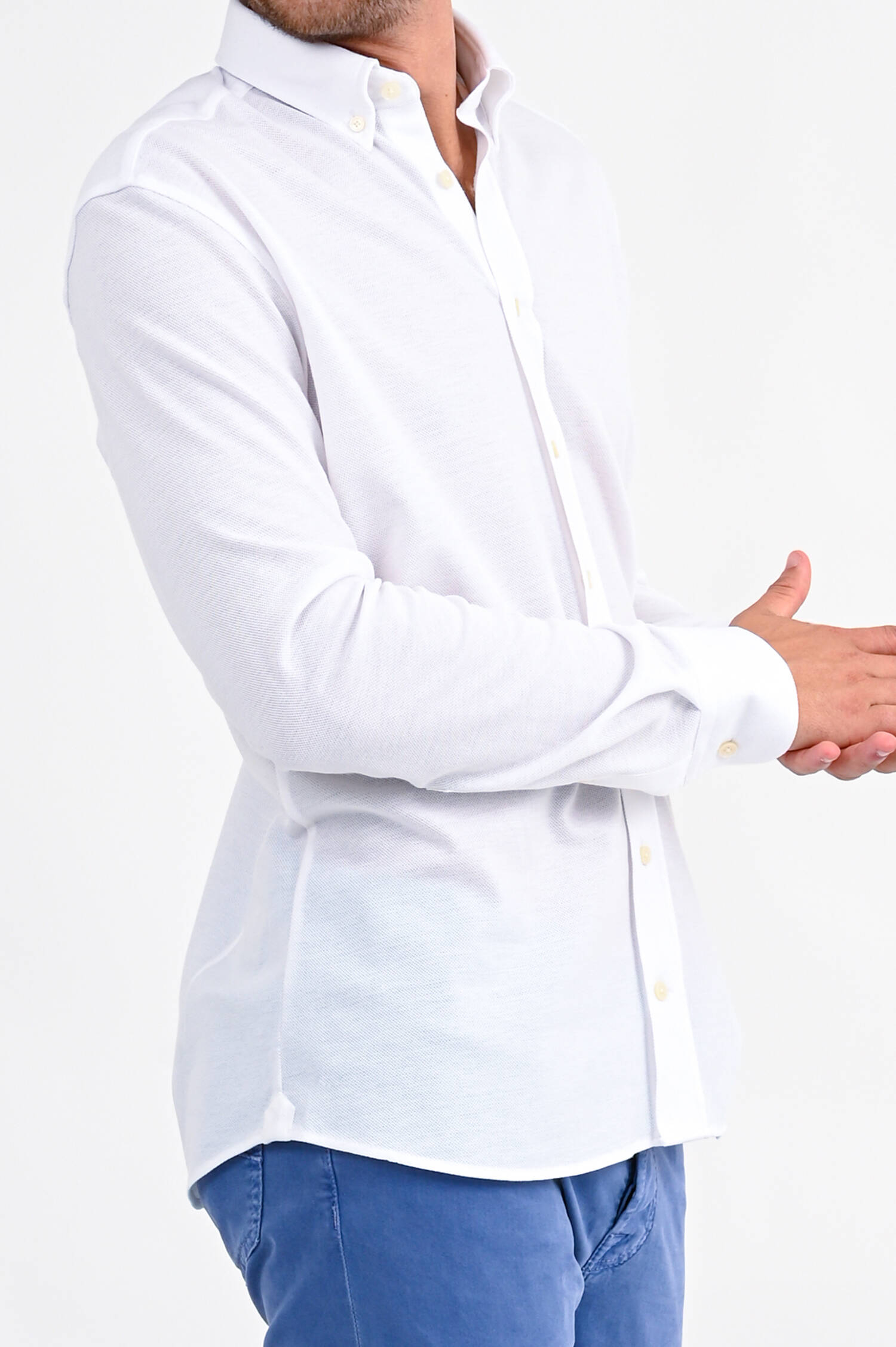 Lanagarm Piqué Hemd Brompton in Weiß Lanagarm Piqué Hemd Brompton in Weiß