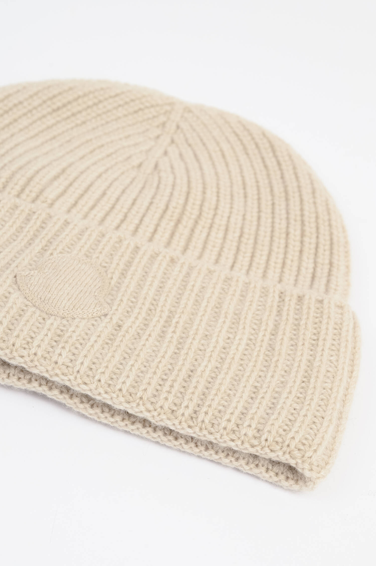 Cashmere Mütze mit Logo in Creme