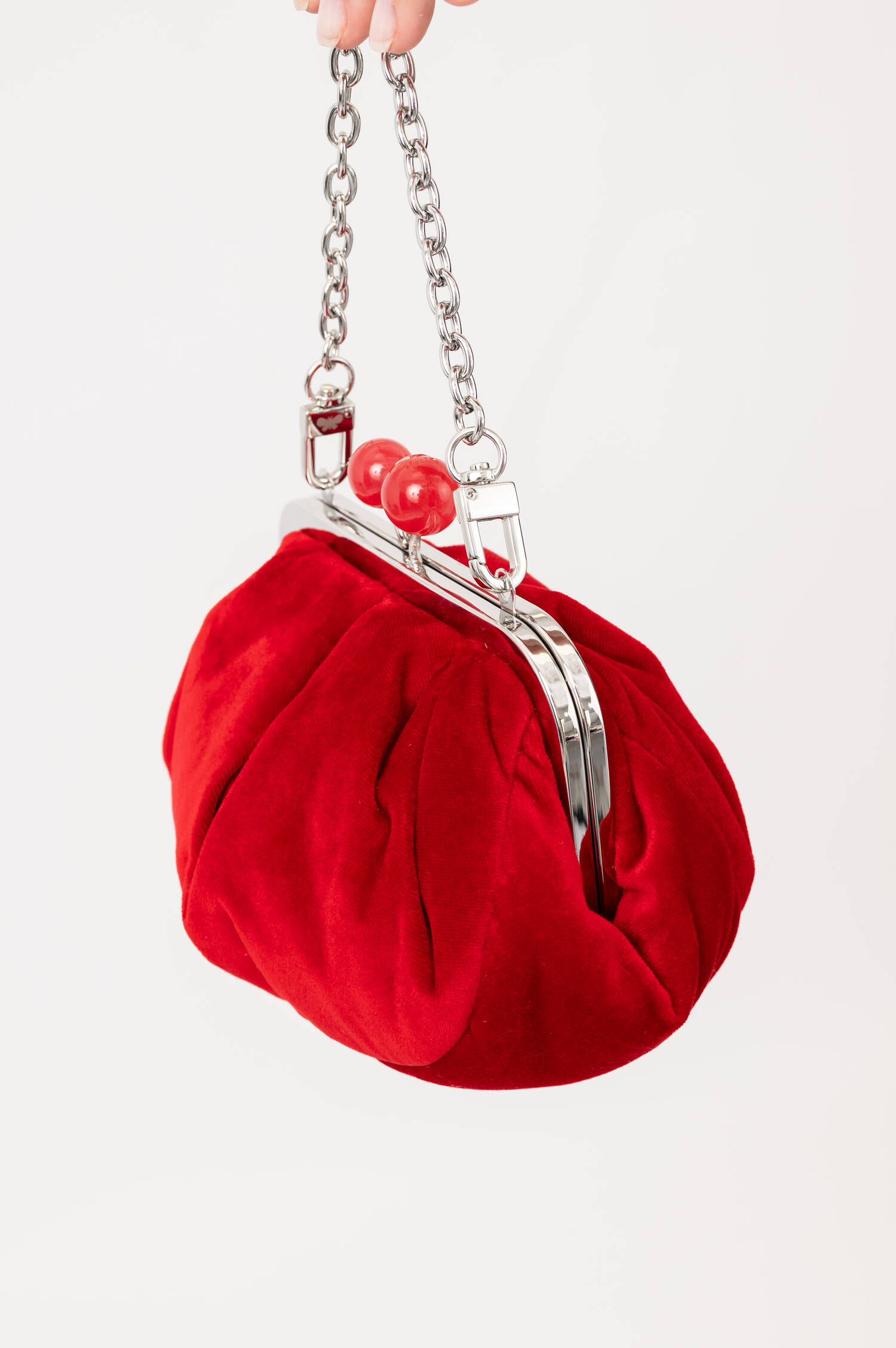 Samt-Clutchtasche GIOCHI in Rot