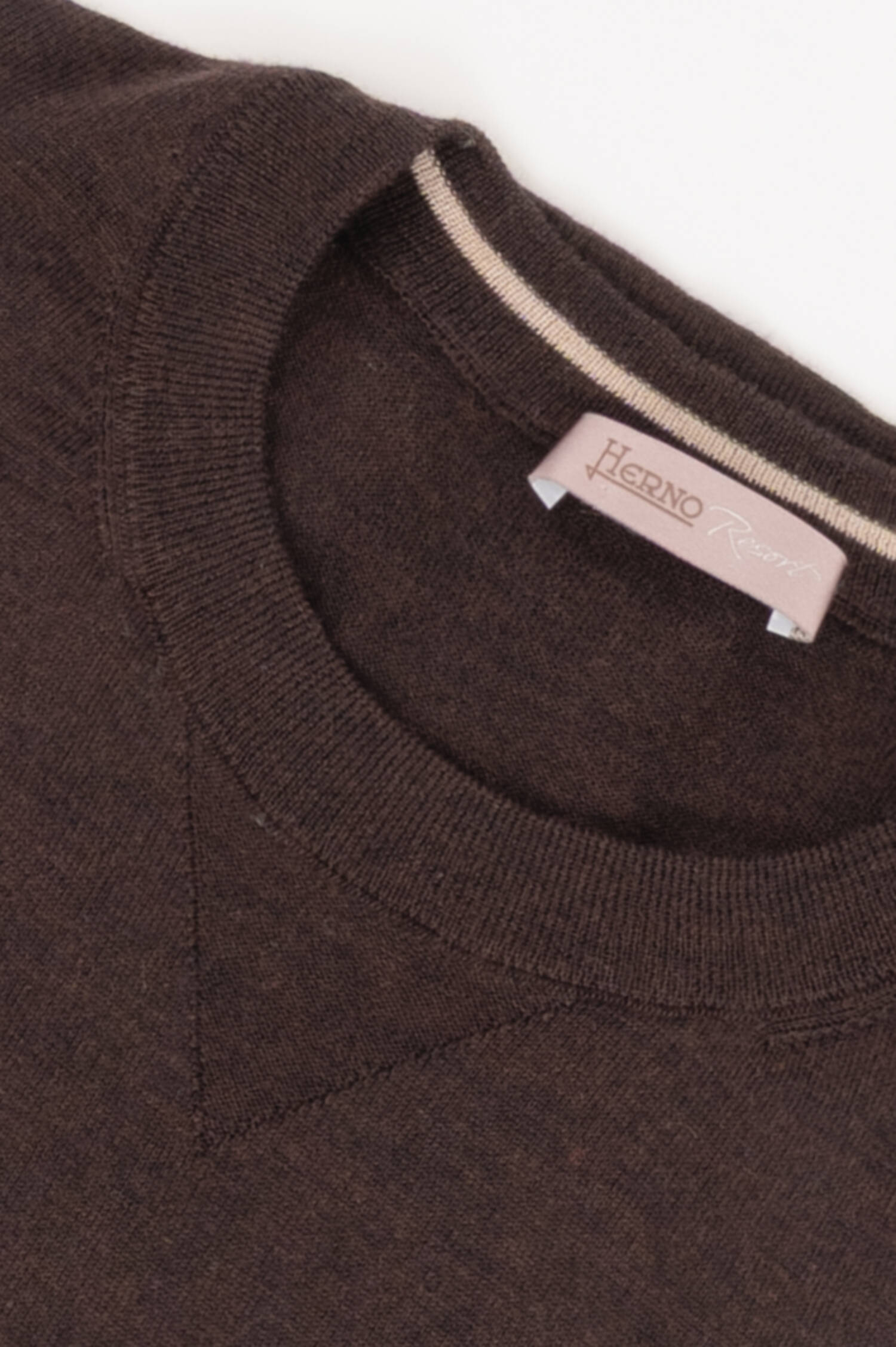 Woll-Seiden Pullover in Marronebraun