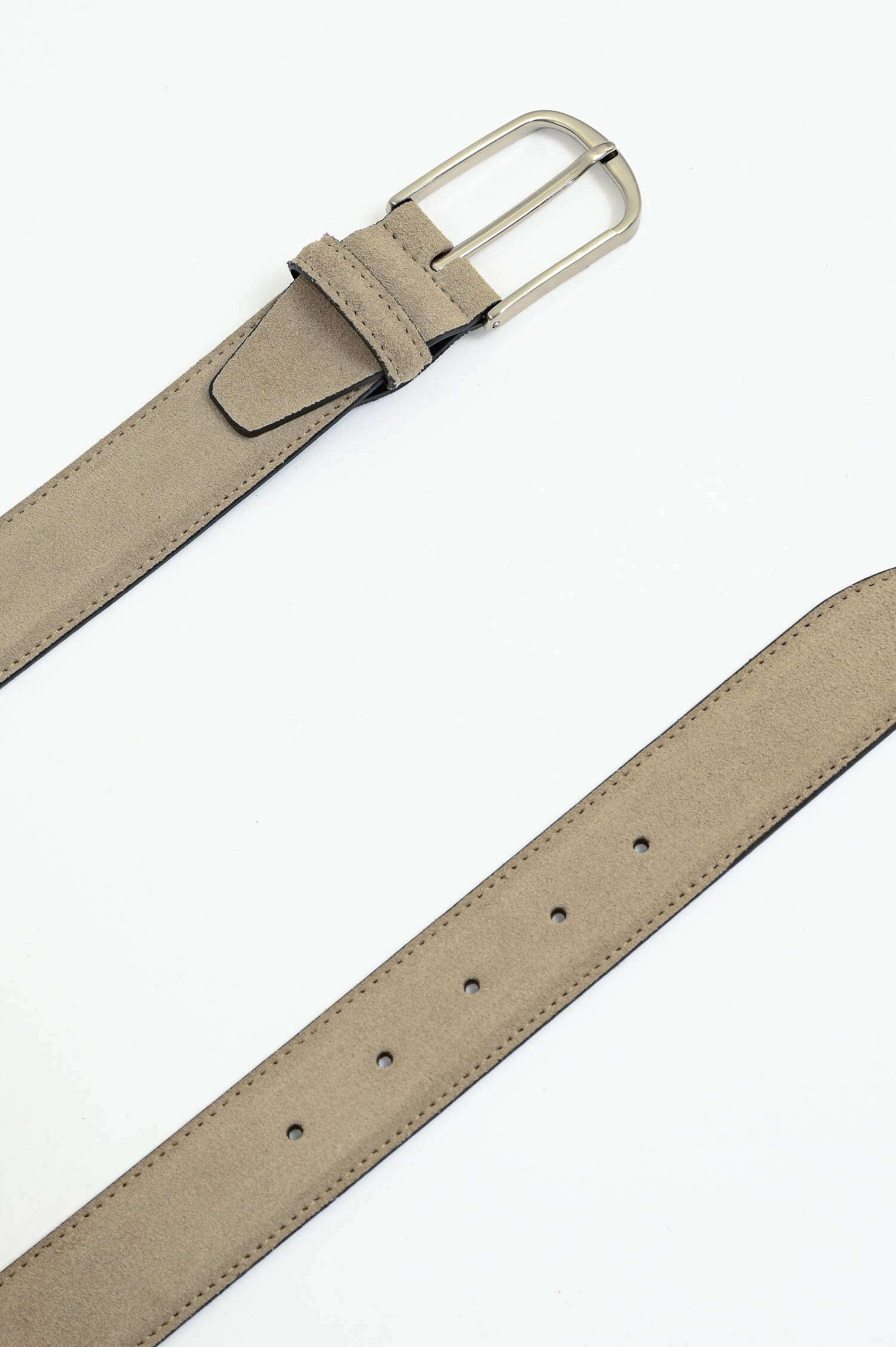 Gürtel aus Velour-Leder in Dark Beige