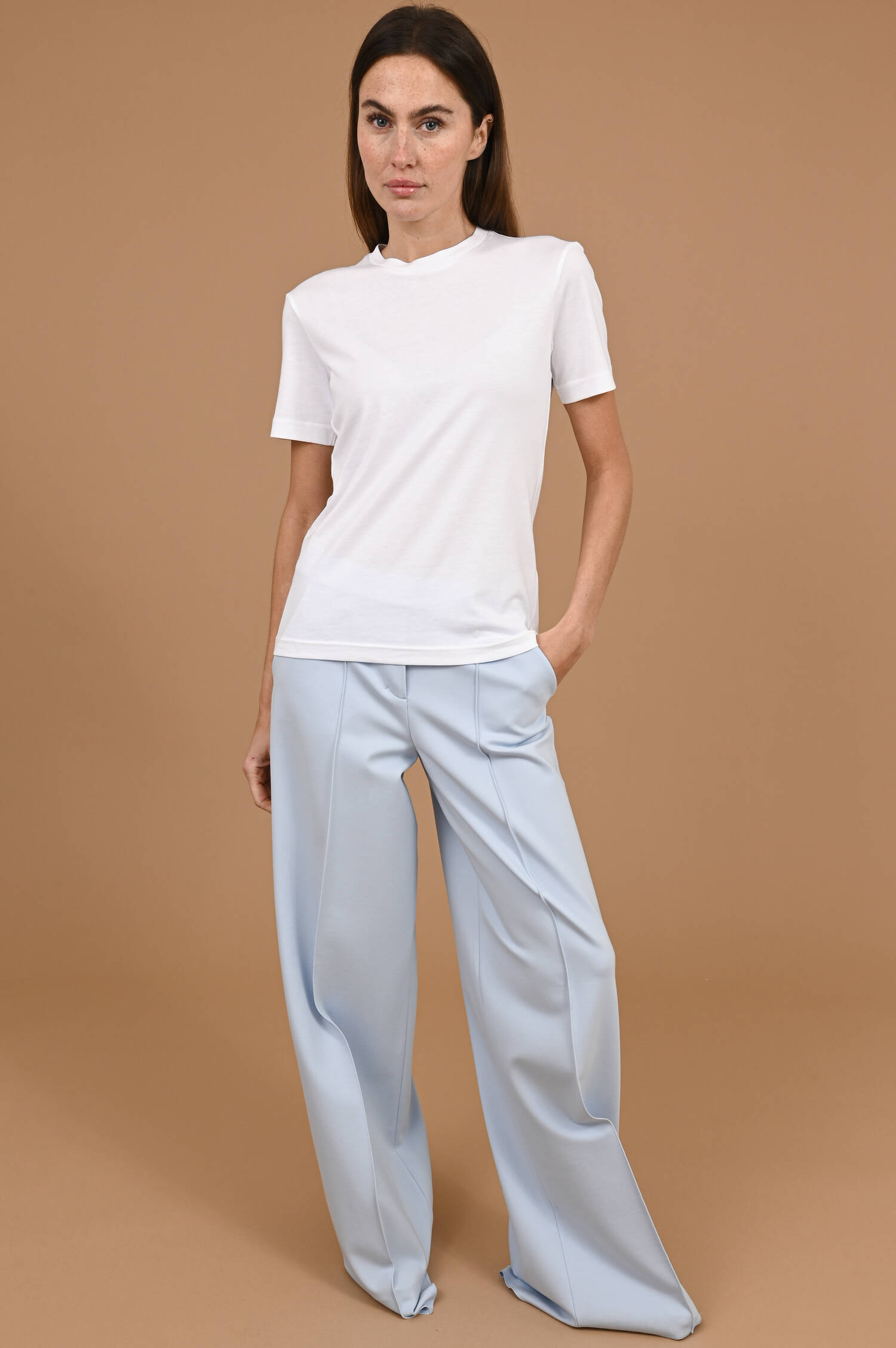 Slim Jersey T-Shirt in Biancoweiß Slim Jersey T-Shirt in Biancoweiß