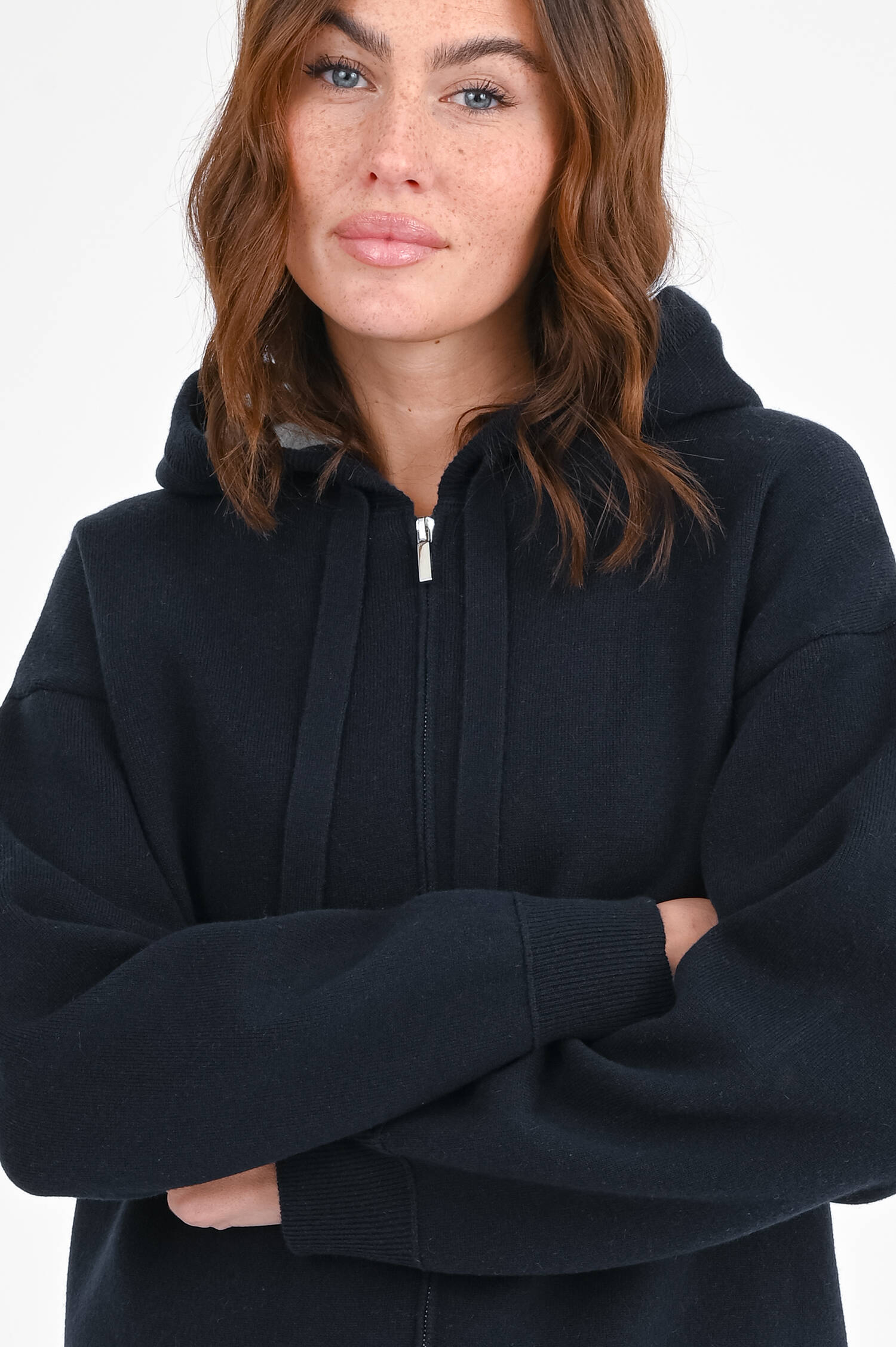 Strickjacke in Dunkelblau/Grau