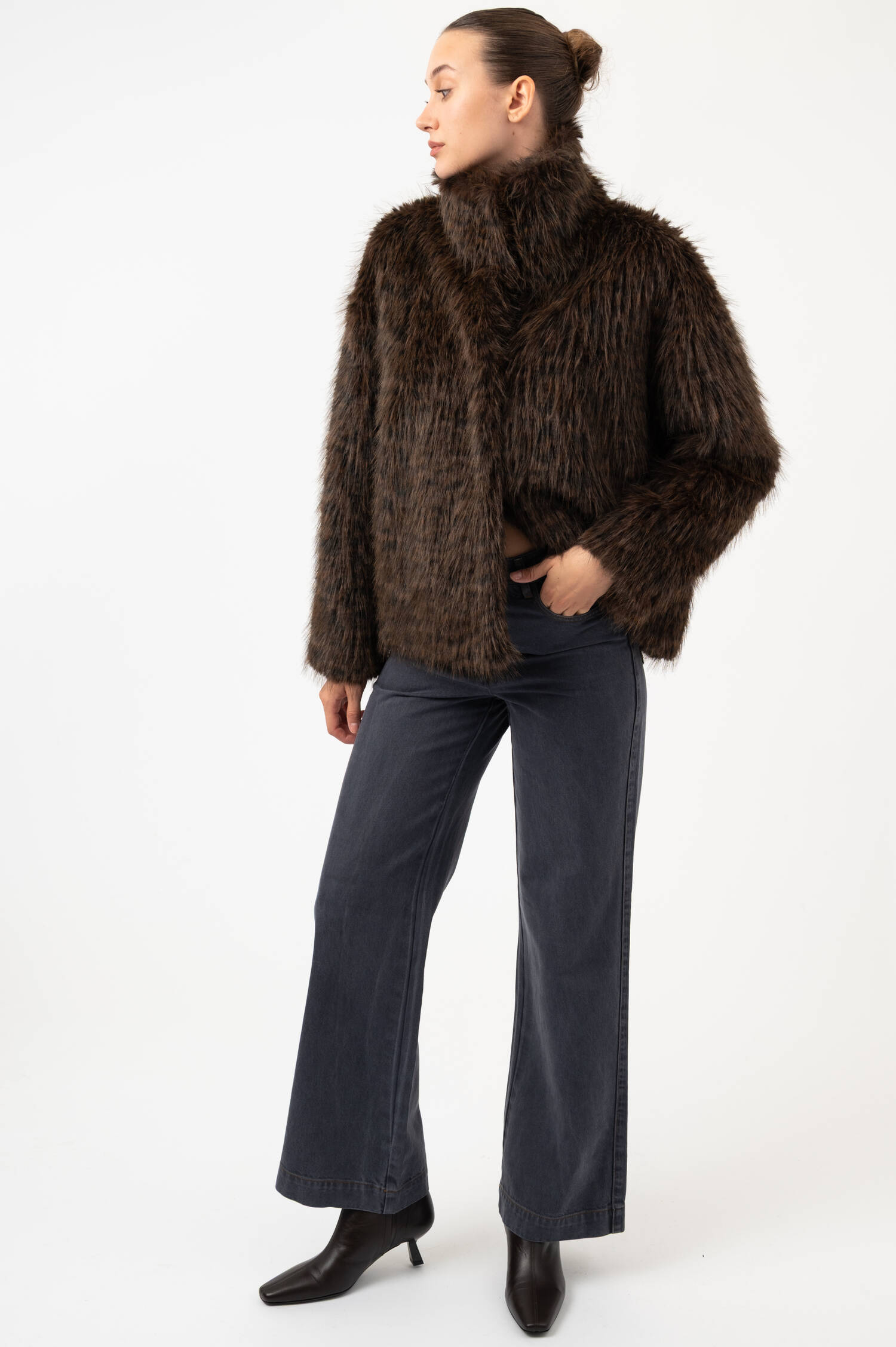 Faux-Fur-Jacke LEO in Braun